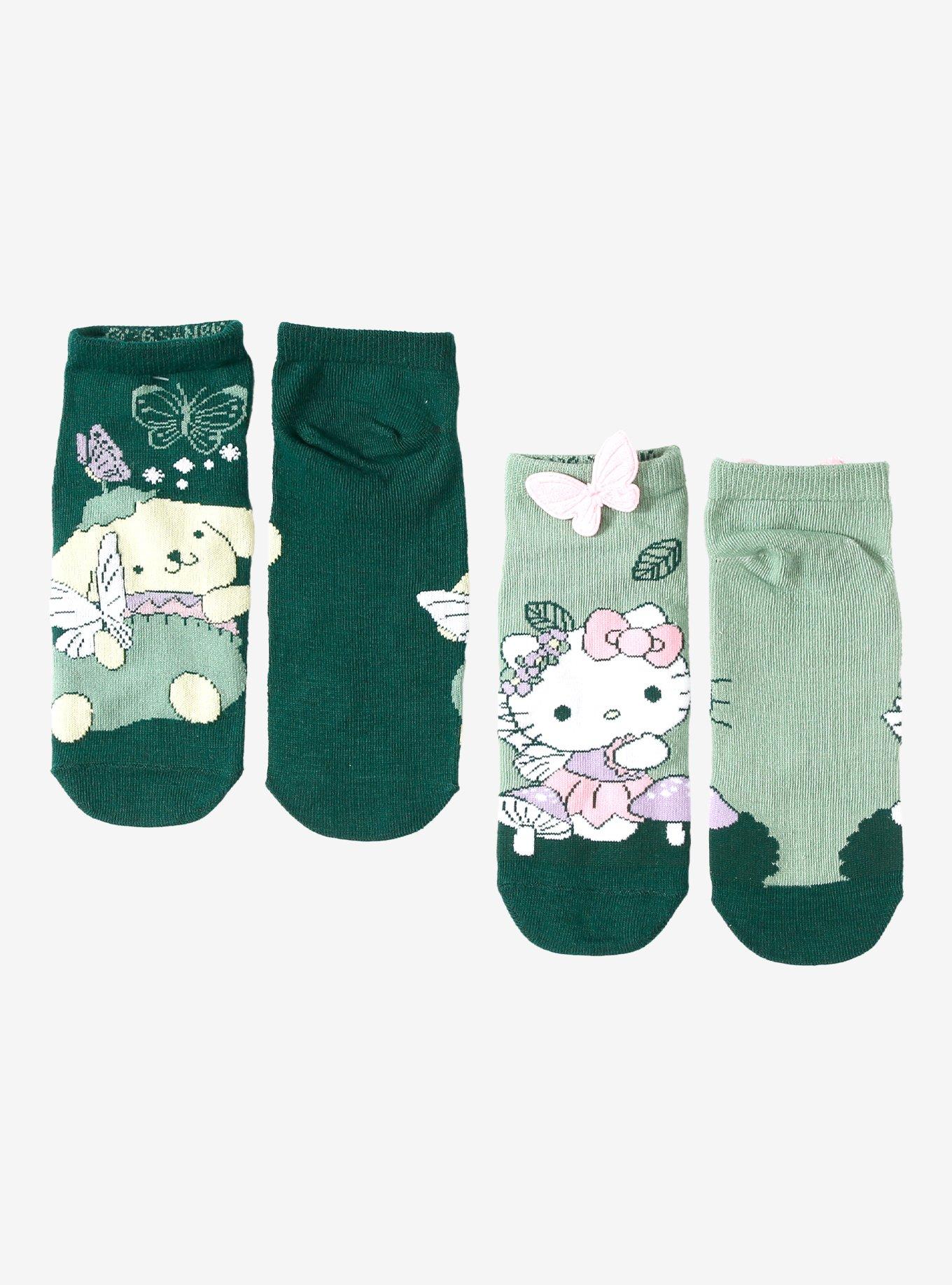 Hello Kitty & Pompompurin Forest Fairy No-Show Socks 2 Pair, , hi-res