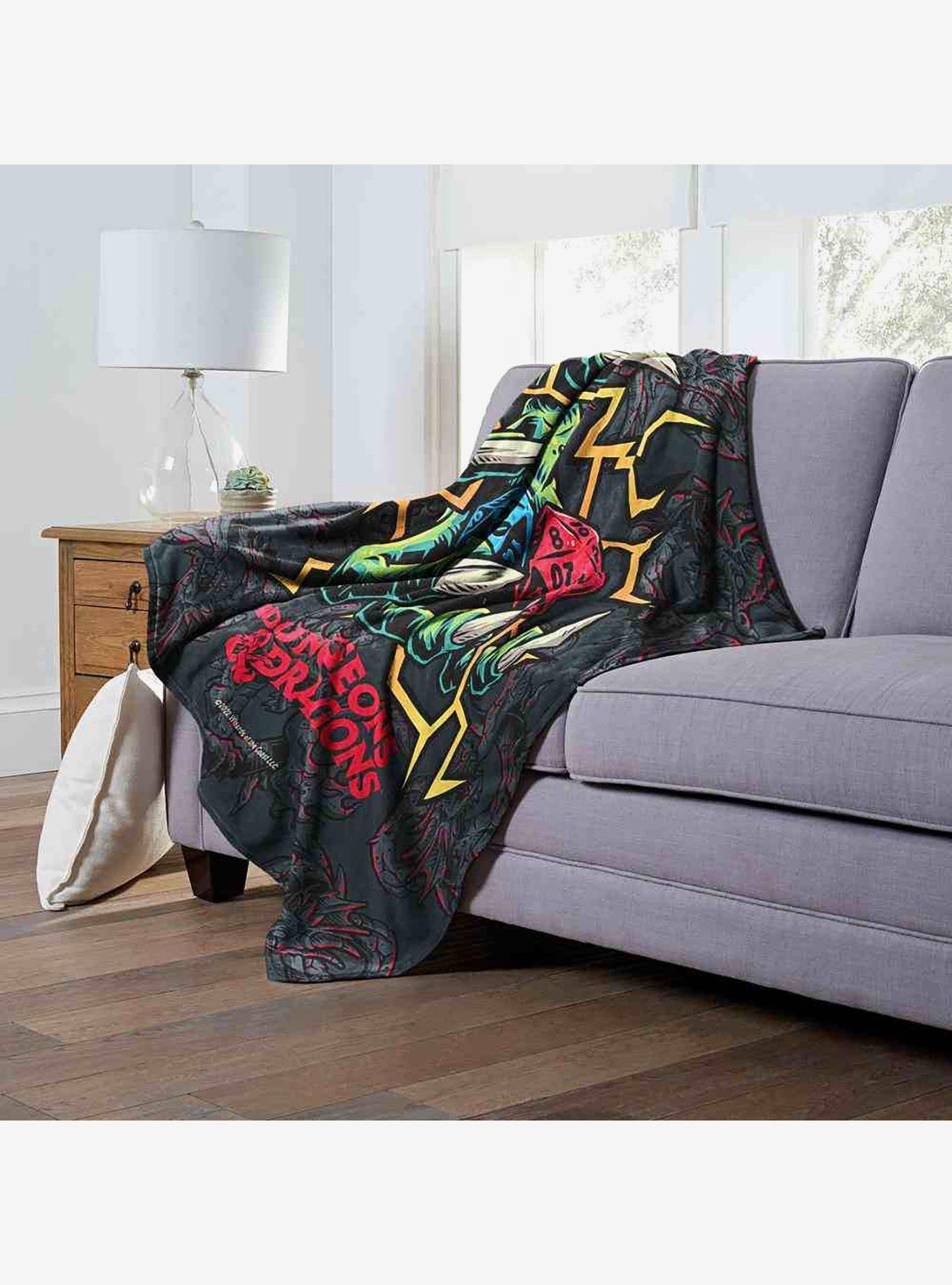 Dungeons and Dragons Electric Dice Silk Touch Throw Blanket