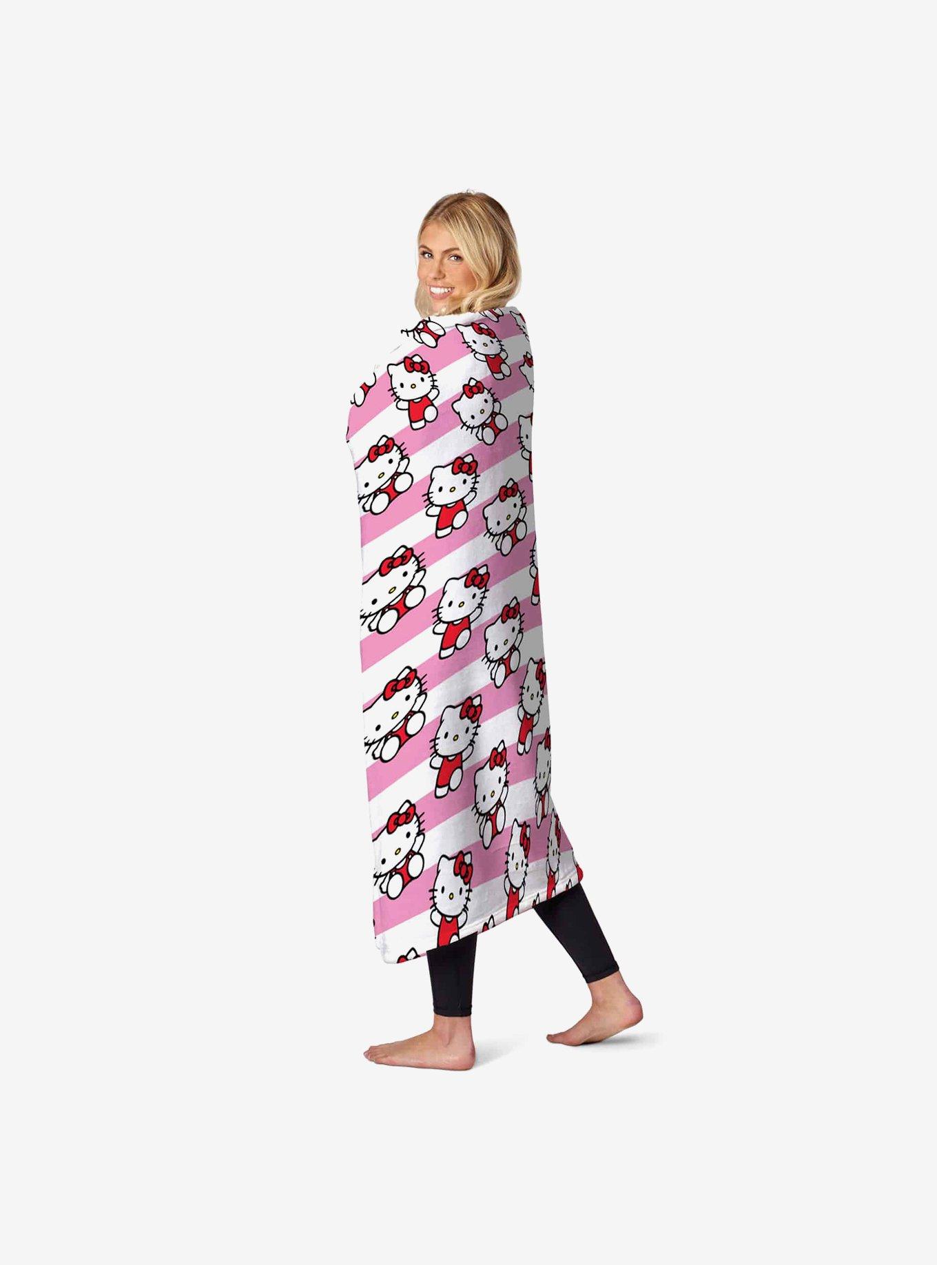 Hello Kitty Bow And Stripes Silk Touch Throw Blanket