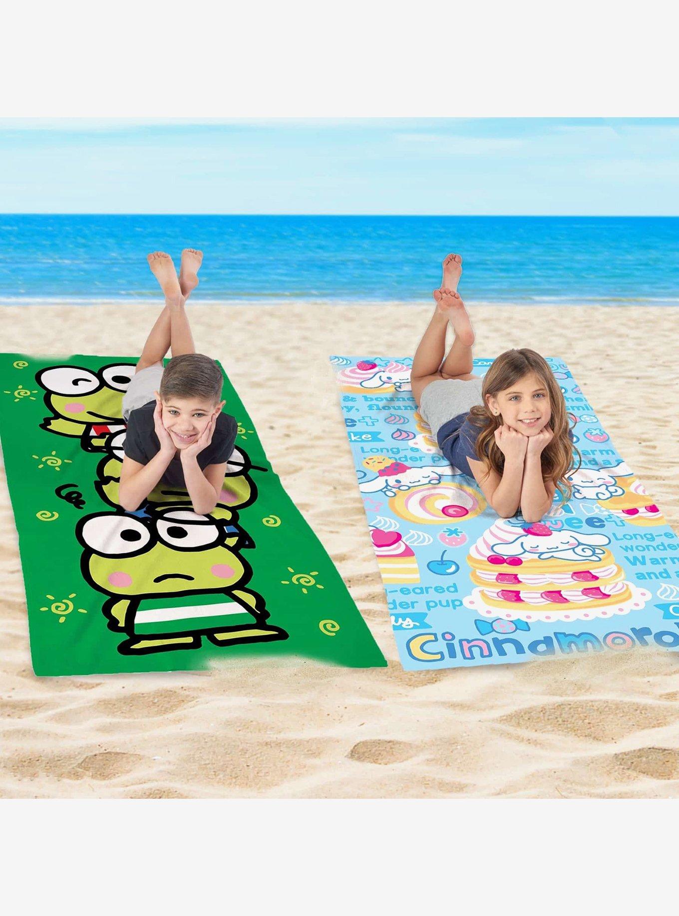 Keroppi and Cinnamoroll Keroppi Trio + Sweet Cinnamoroll 2-Pack Beach Towel, , alternate