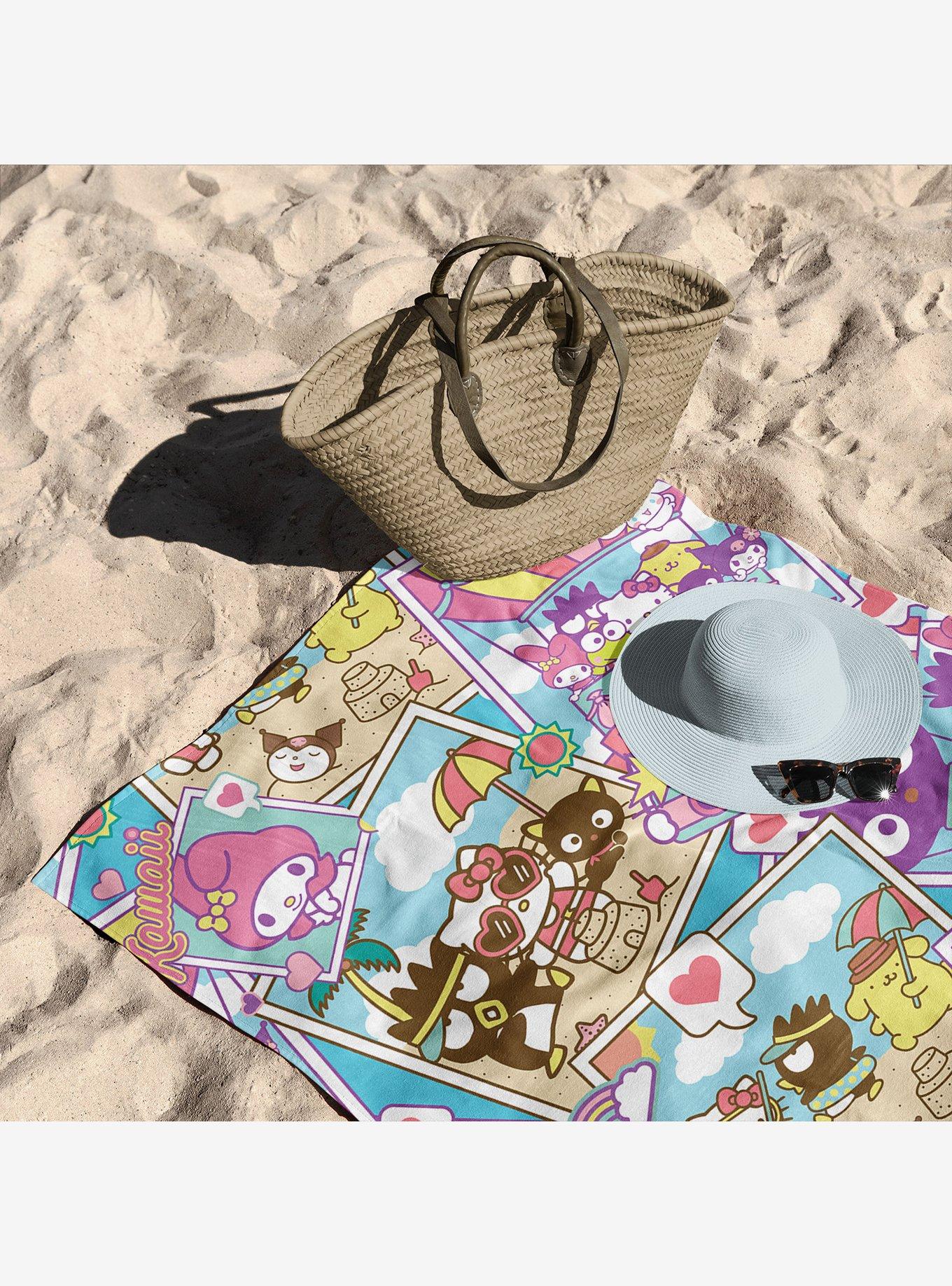 Hello Kitty & Friends Vacay Postcards Microfiber Beach Towel