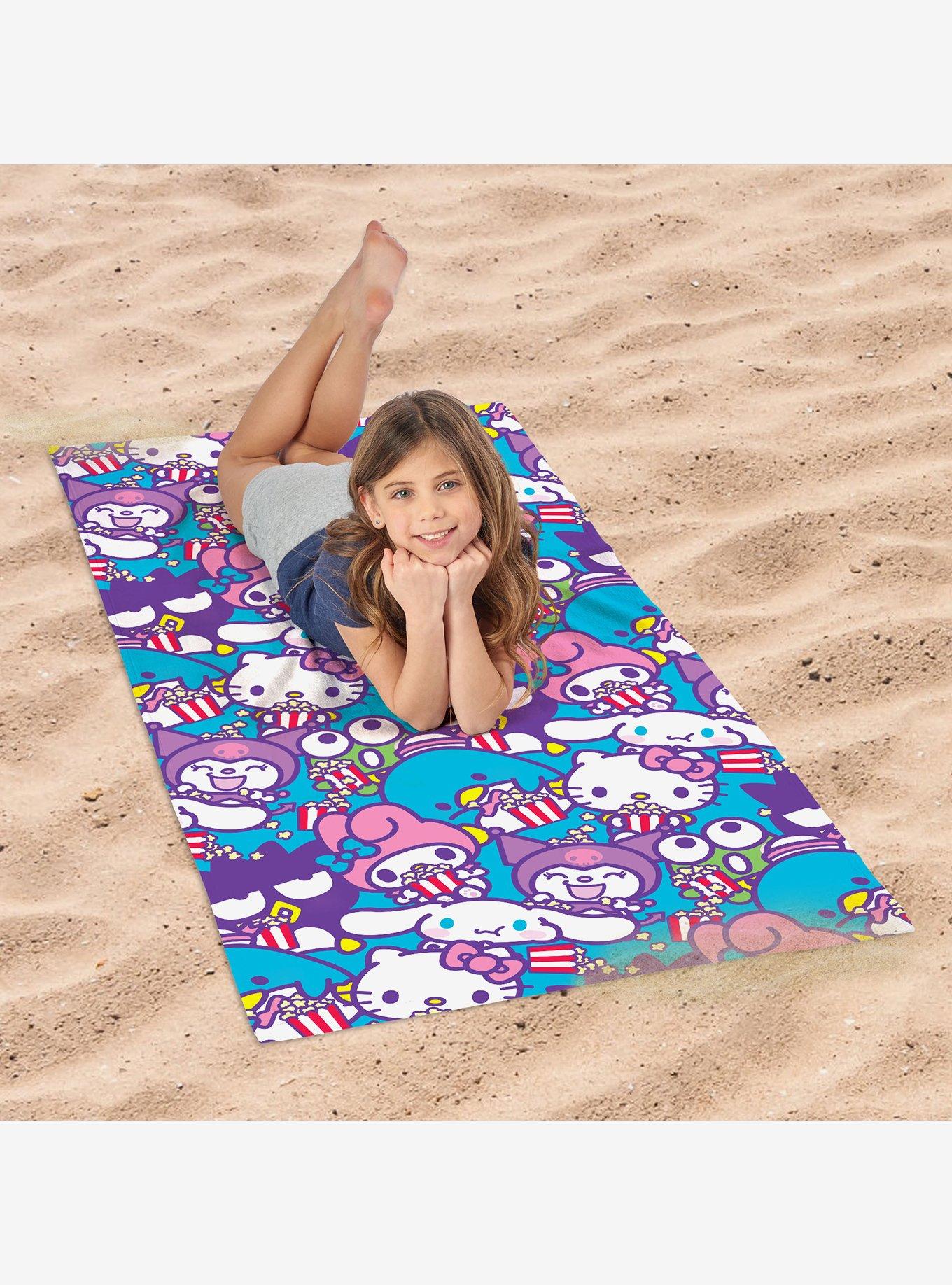 Hello Kitty & Friends Popcorn Party Microfiber Beach Towel, , hi-res