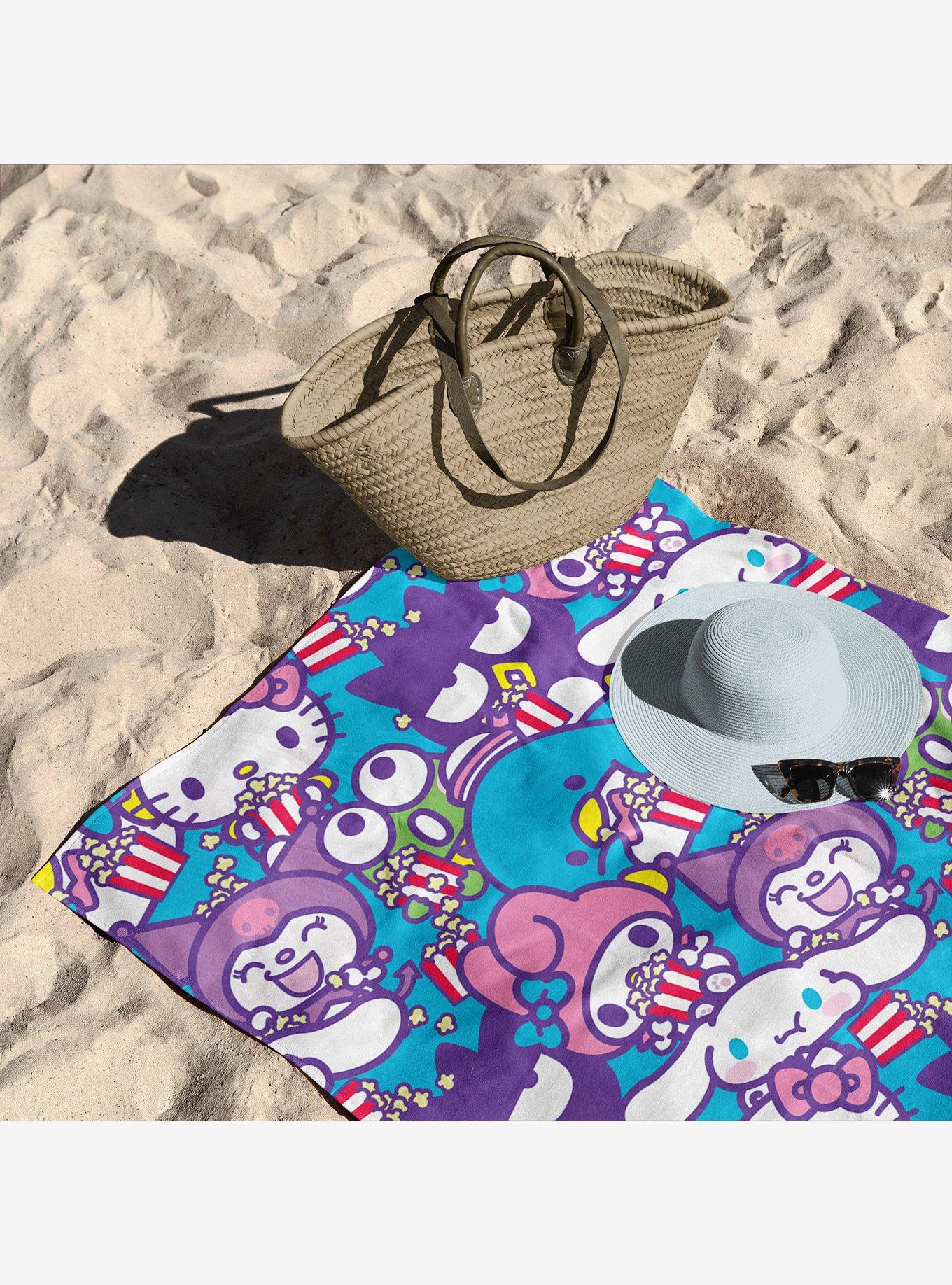Hello Kitty & Friends Popcorn Party Microfiber Beach Towel, , alternate