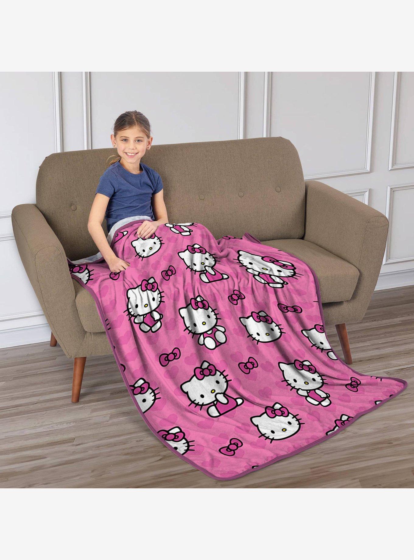 Hello Kitty I Love Pink Silk Touch Sherpa Throw Blanket, , alternate