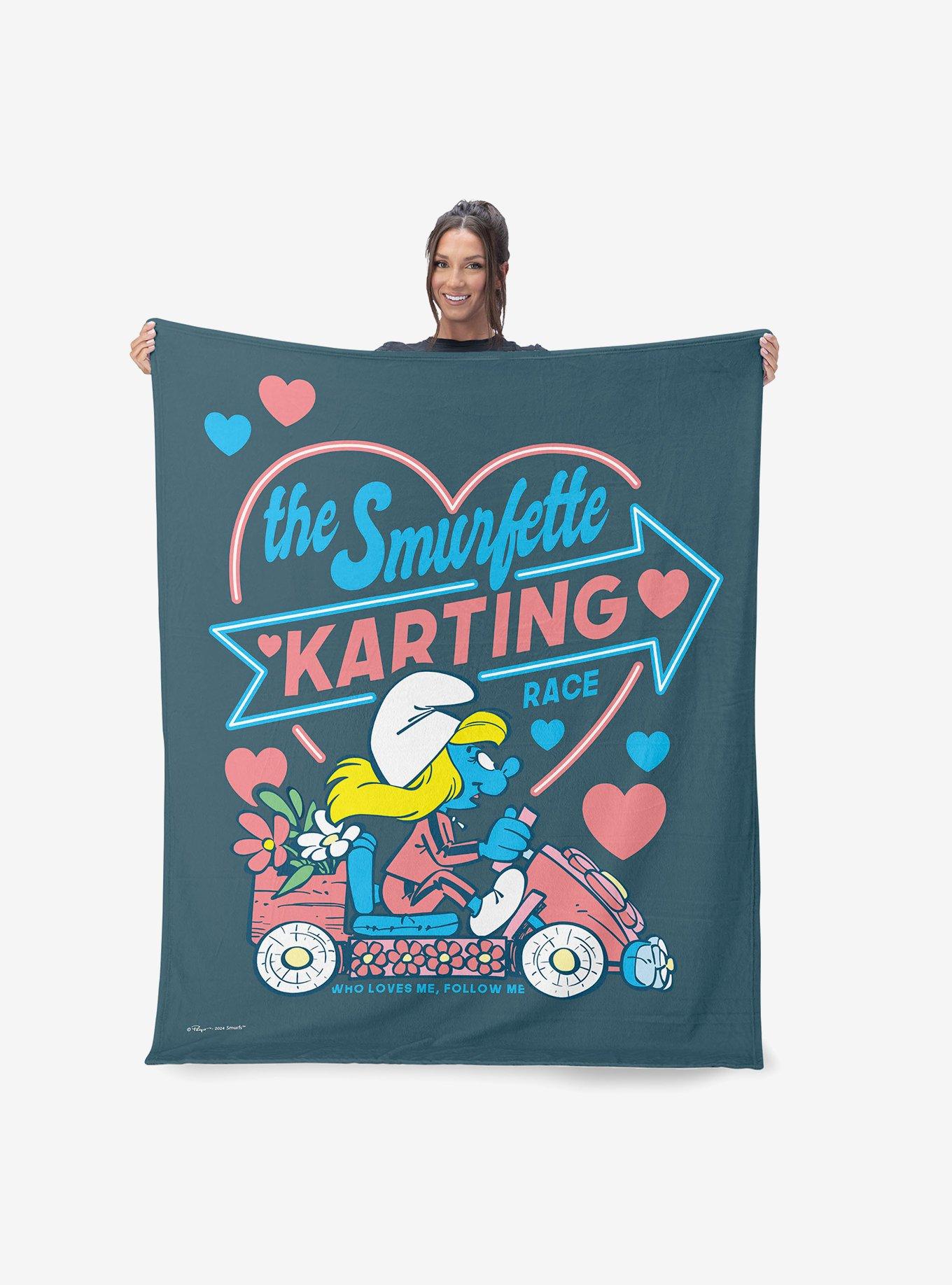 Smurfs Smurfette Karting Silk Touch Throw Blanket, , hi-res