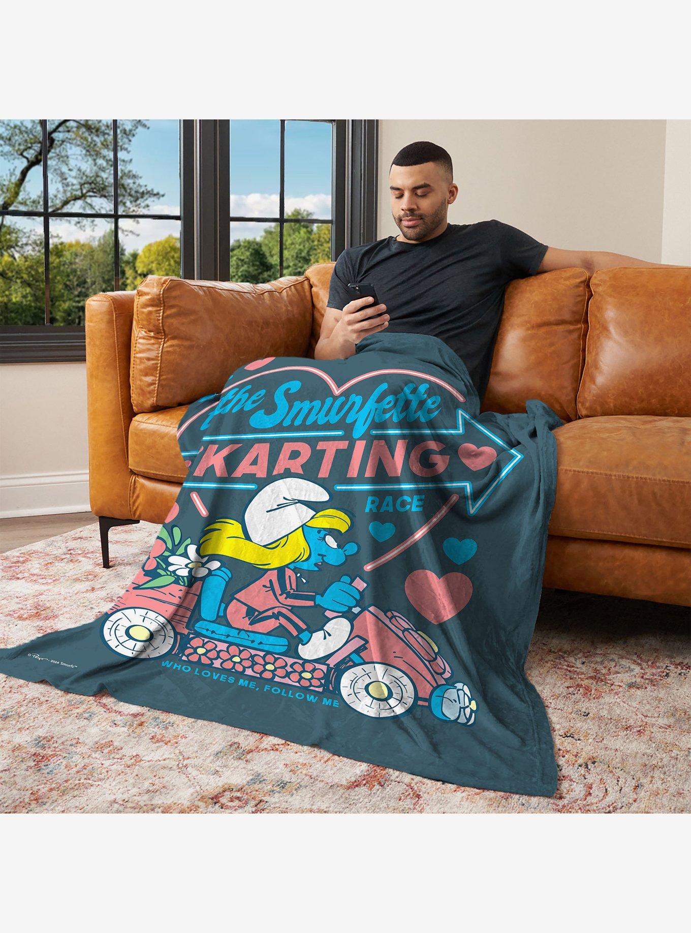 Smurfs Smurfette Karting Silk Touch Throw Blanket, , alternate - view 3
