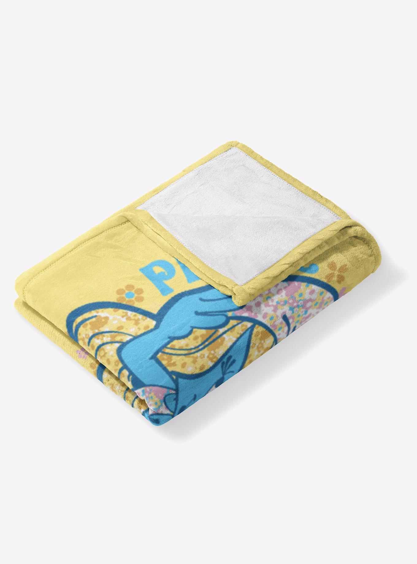 Smurfs Smurfette Peace Love Flower Power Silk Touch Throw Blanket, , alternate