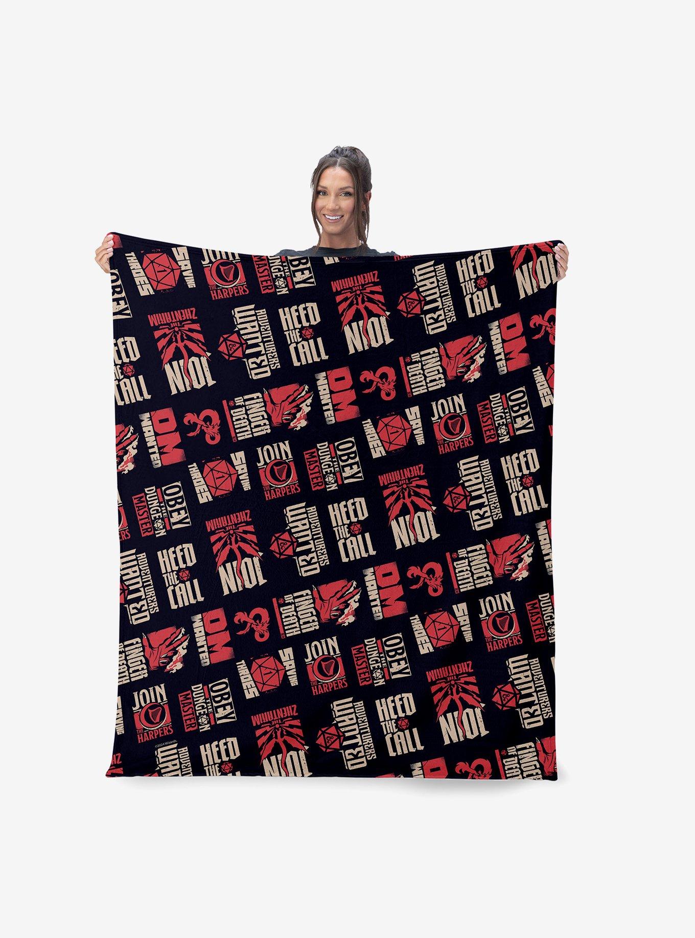 Dungeons & Dragons D&D Pattern Silk Touch Throw Blanket, , hi-res