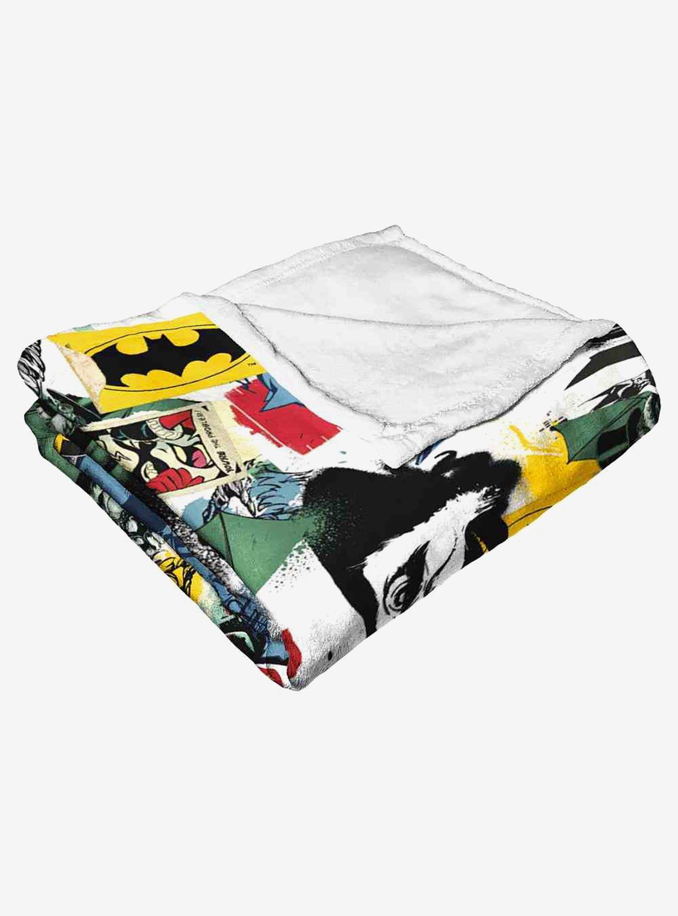 DC Comics Batman Sticker Collage Silk Touch Throw Blanket, , alternate