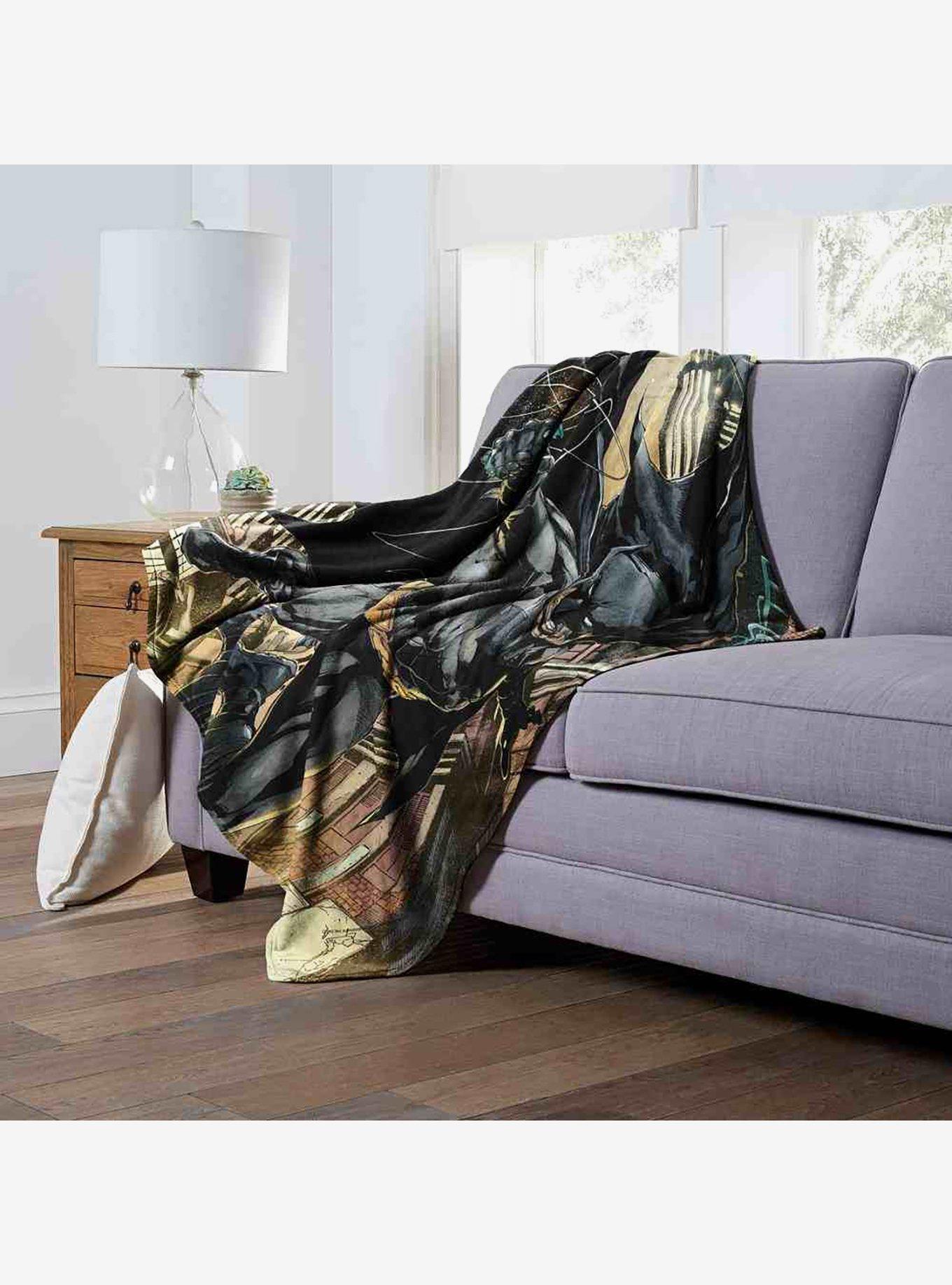 DC Comics Batman Swinging In Silk Touch Throw Blanket, , alternate