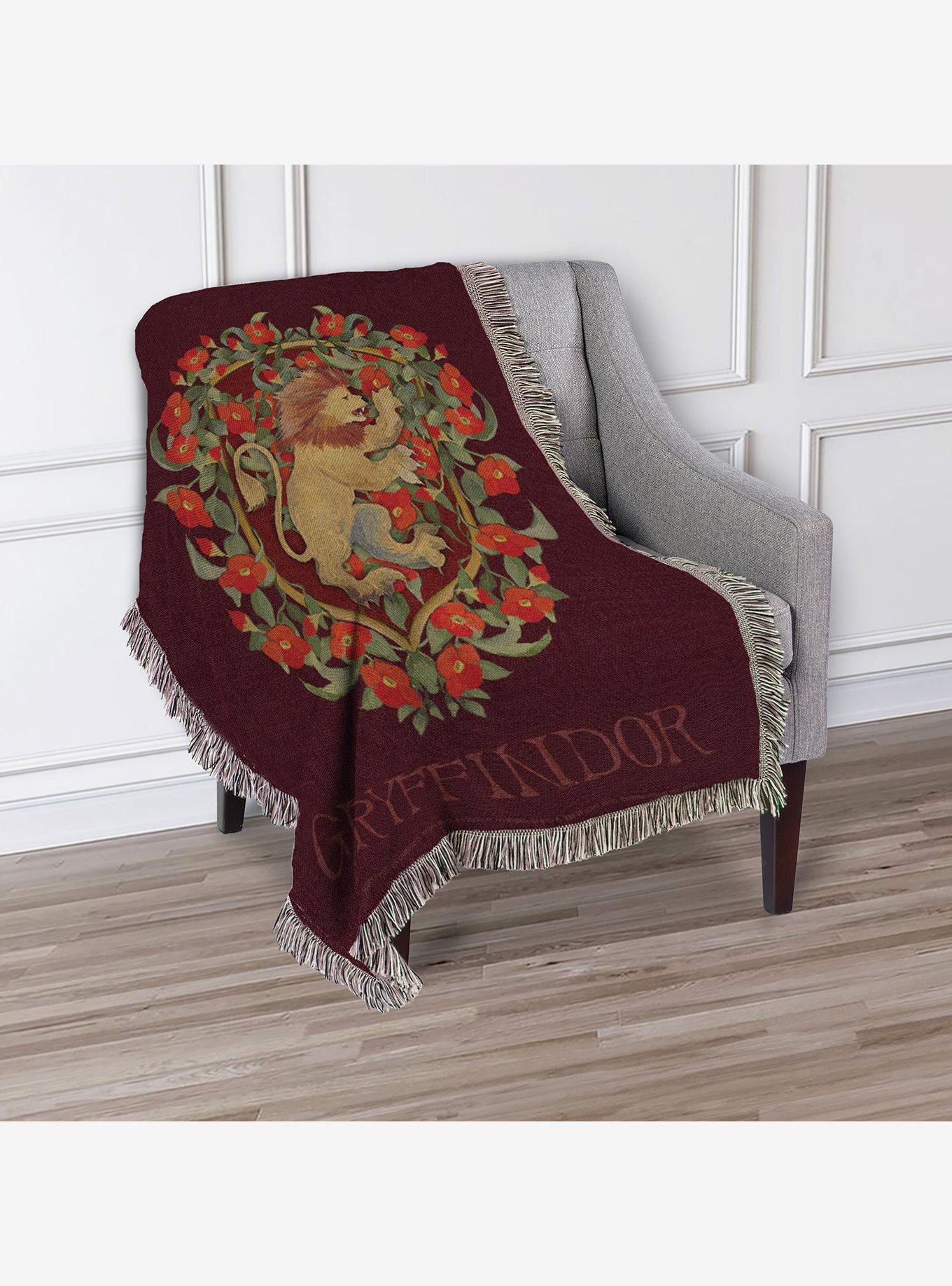 Harry Potter Floral Gryffindor Tapestry Throw Blanket, , alternate