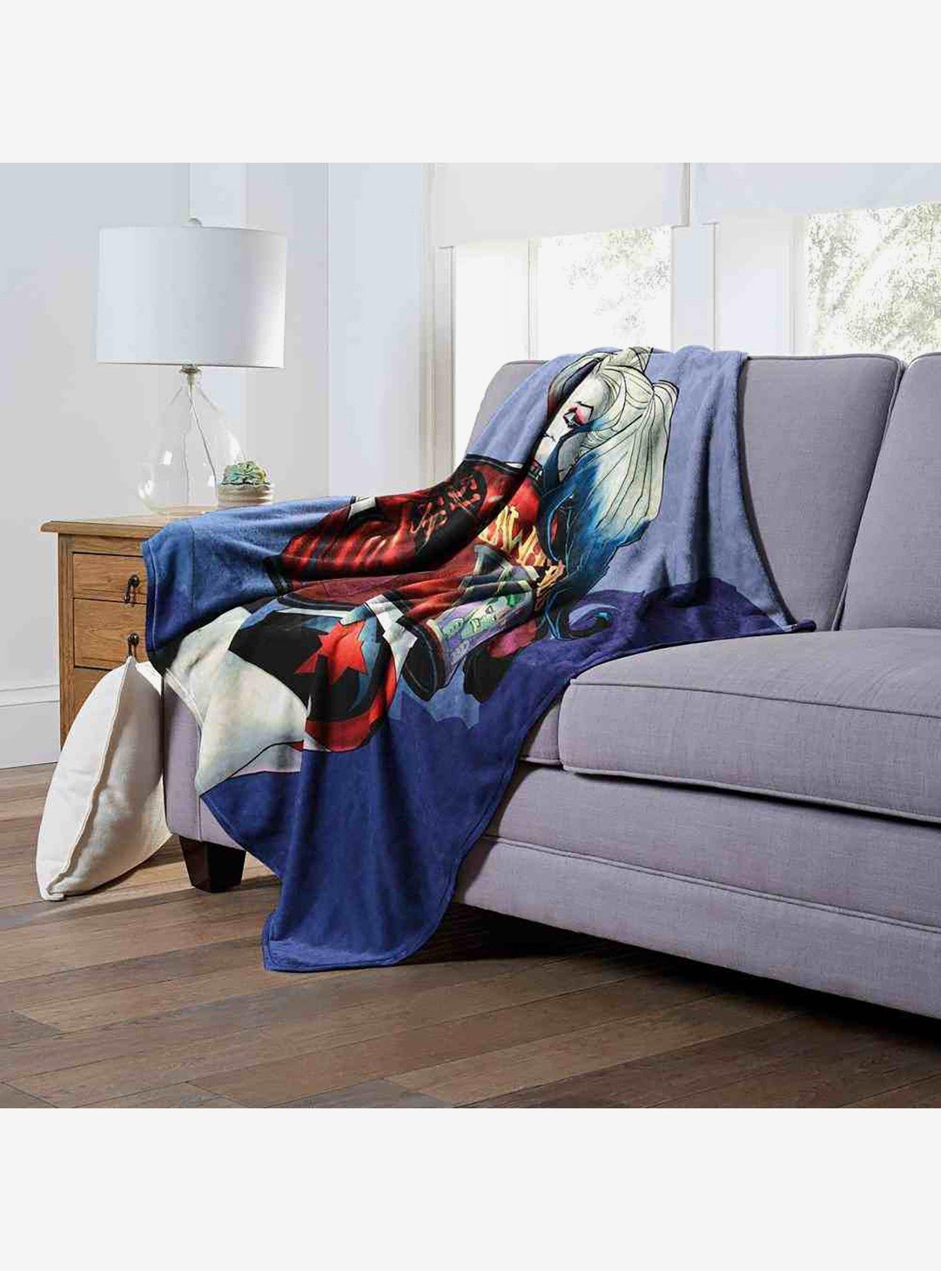 DC Comics Batman Harley Quinn Owned Jacket Silk Touch Throw Blanket, , alternate