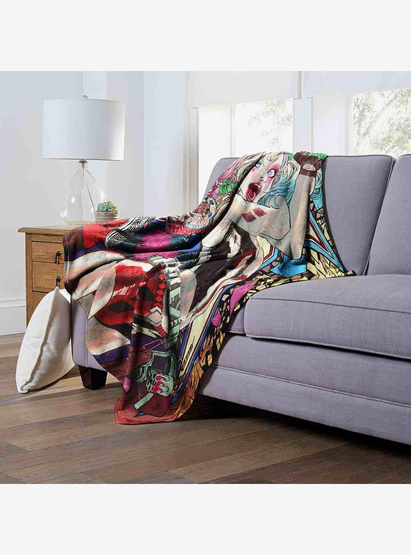 DC Comics Batman Harley Confetti Criminal Silk Touch Throw Blanket, , alternate