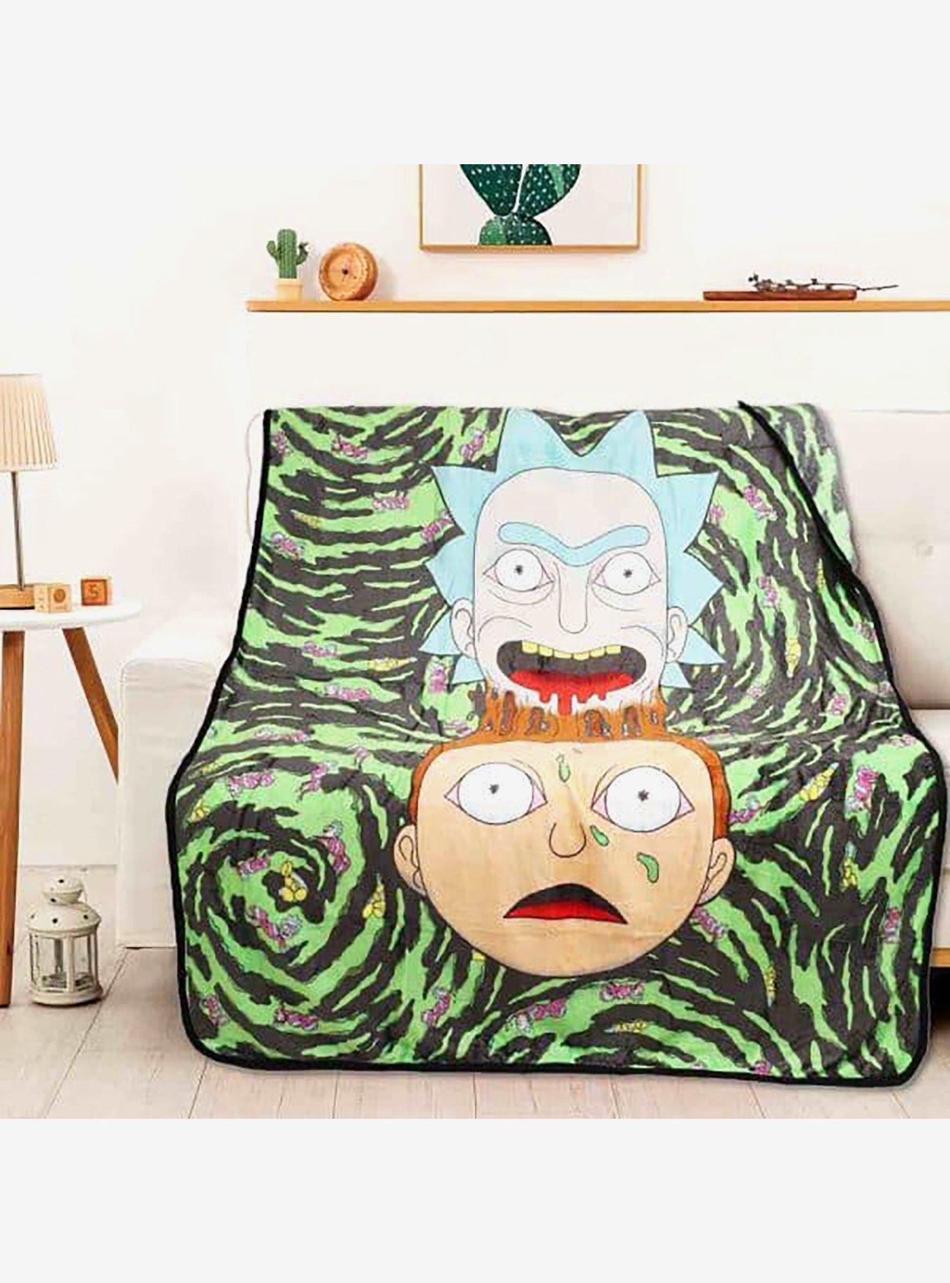 Rick and Morty Melt Together Micro Raschel Throw Blanket, , hi-res