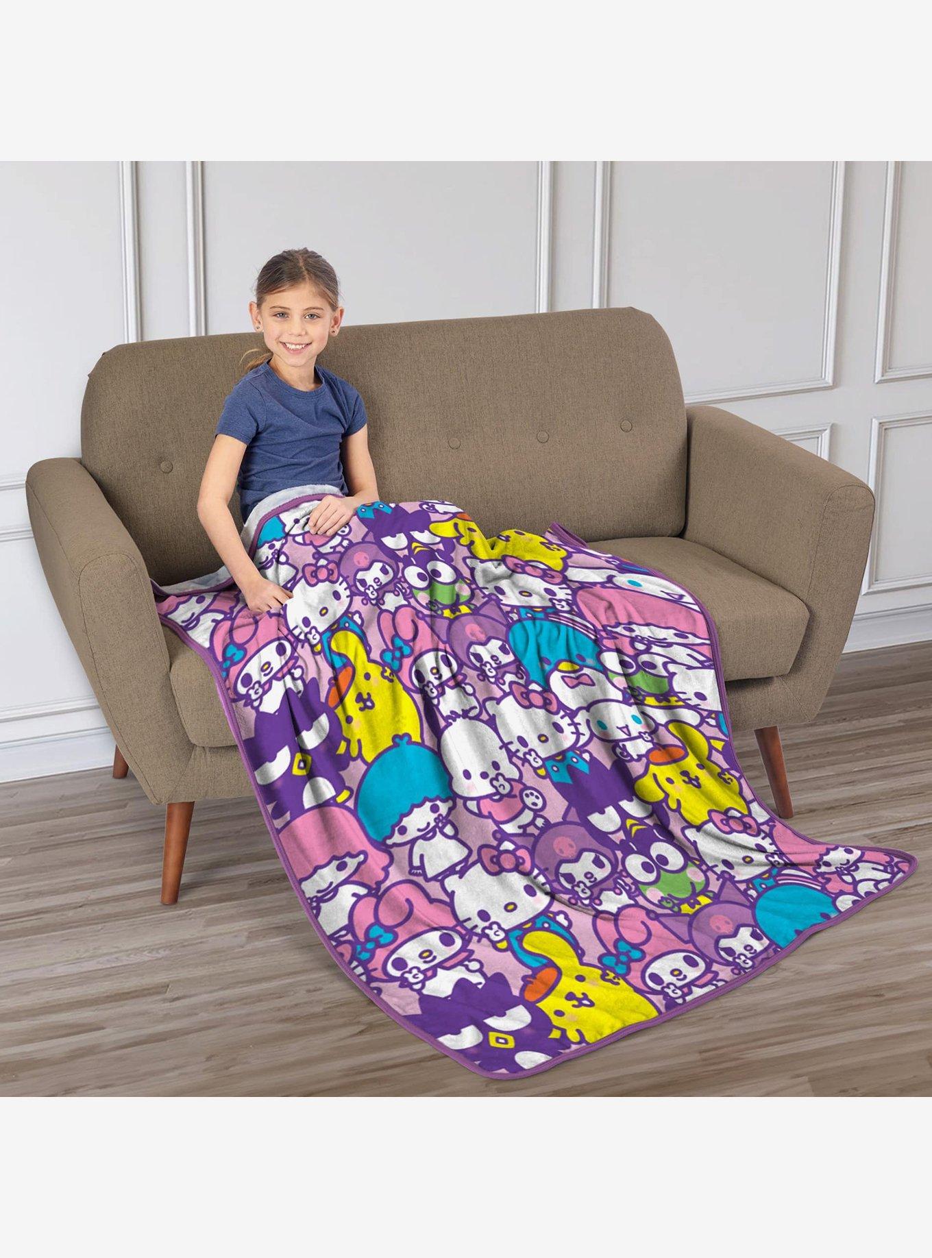 Hello Kitty Peace and Love Silk Touch Sherpa Throw Blanket, , alternate