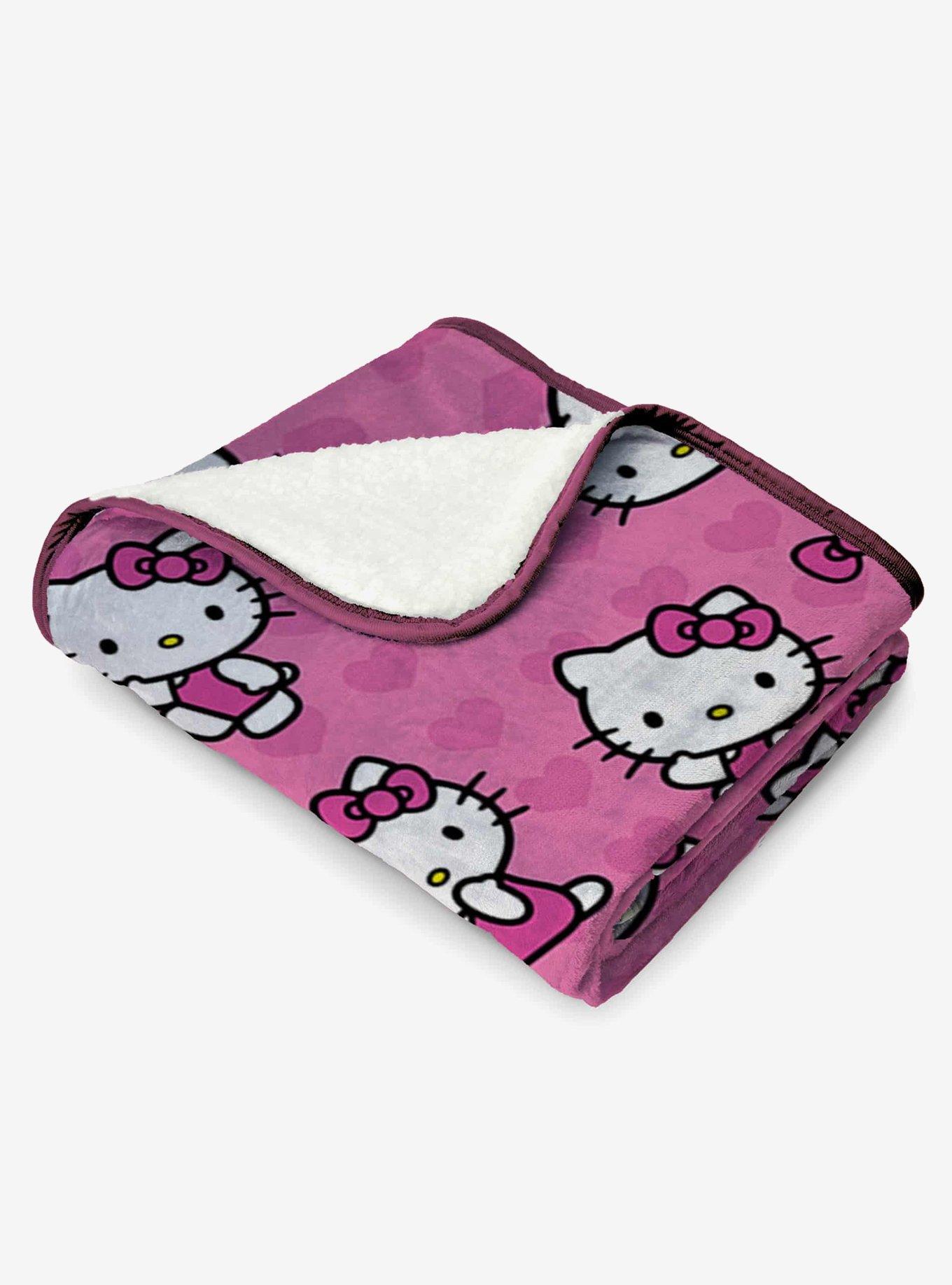 Hello Kitty I Love Pink Silk Touch Sherpa Throw Blanket, , alternate