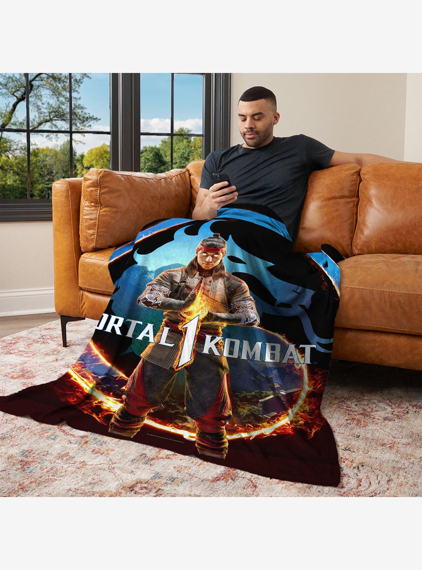 Mortal Kombat Liu Kang Zen Logo Silk Touch Throw Blanket, , alternate