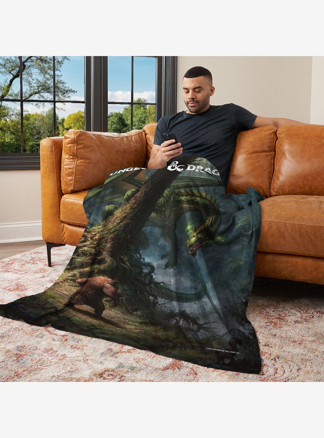 Dungeons & Dragons Epic Vision Owlbear vs Dragon Silk Touch Throw Blanket, , alternate