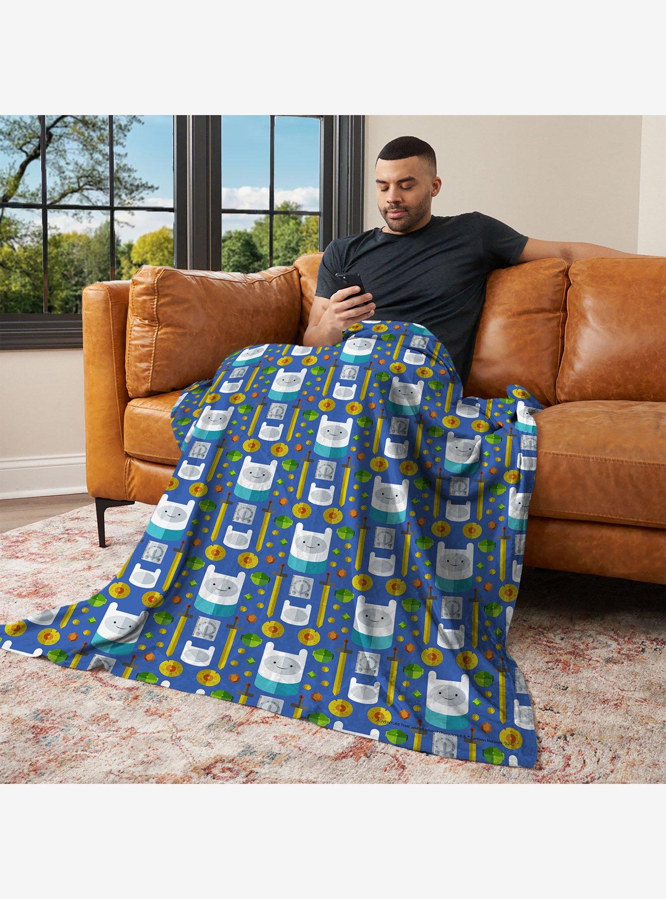 Adventure Time Finn Repeat Silk Touch Throw Blanket, , alternate