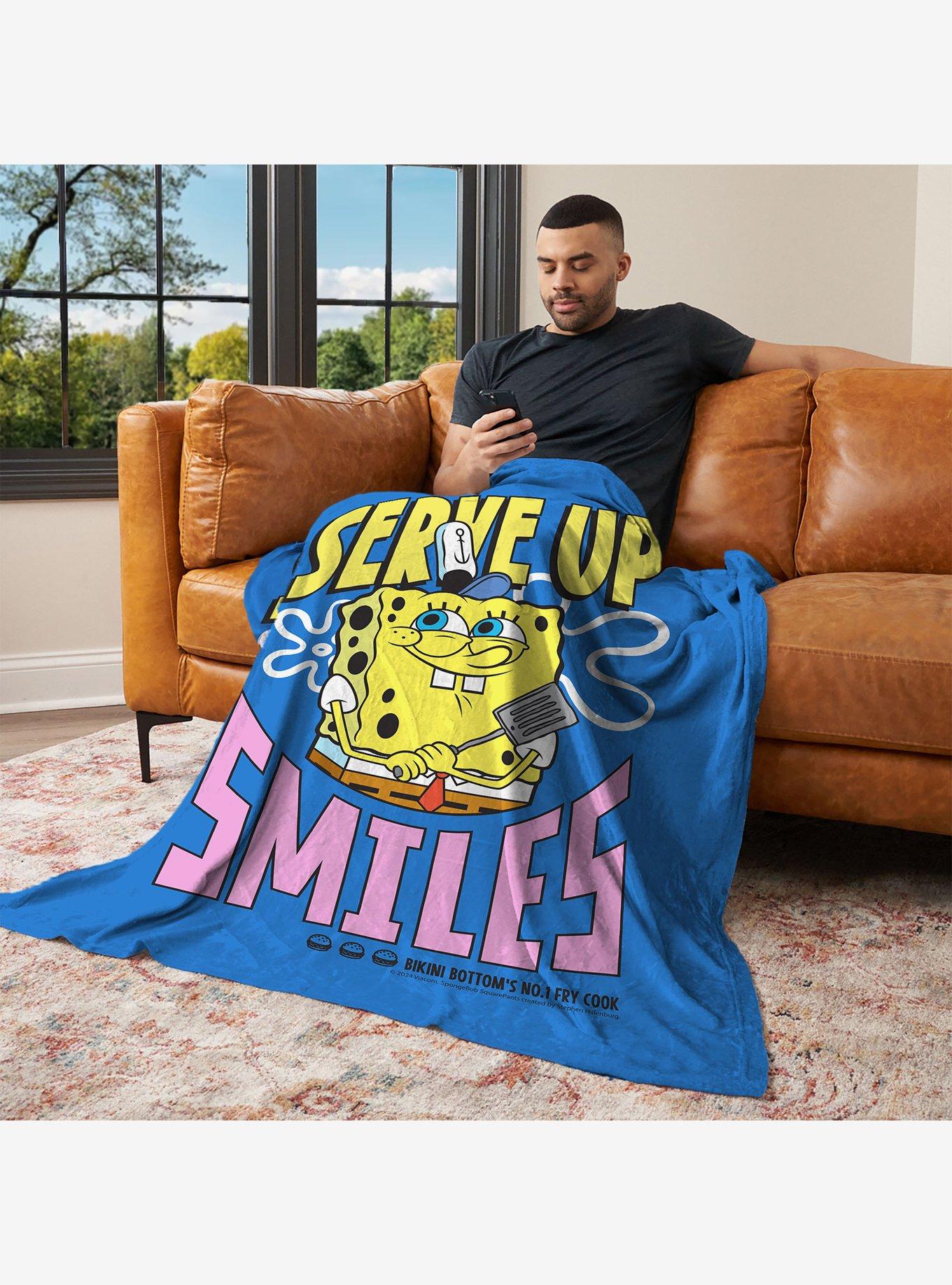 SpongeBob SquarePants Serving Up Smiles Silk Touch Throw Blanket, , alternate