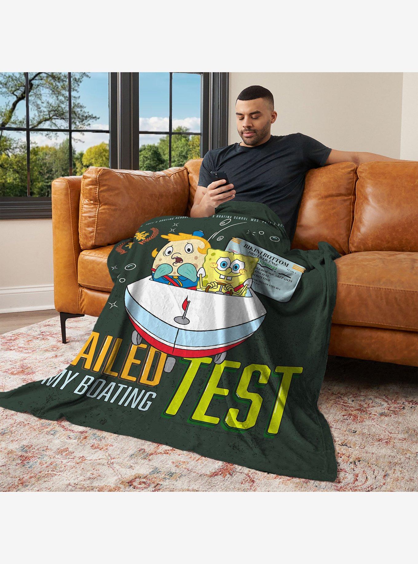 SpongeBob SquarePants Failed Boating Test Silk Touch Throw Blanket, , alternate