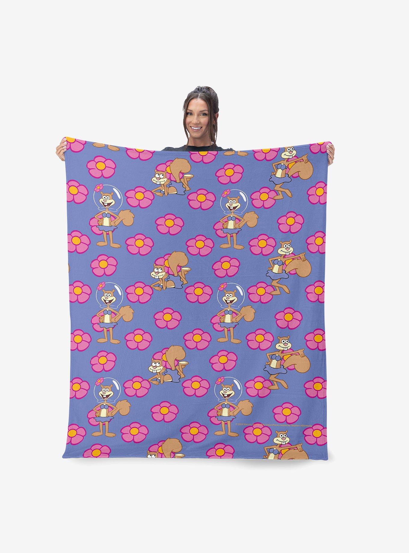 SpongeBob SquarePants Sandy Pattern Silk Touch Throw Blanket, , hi-res