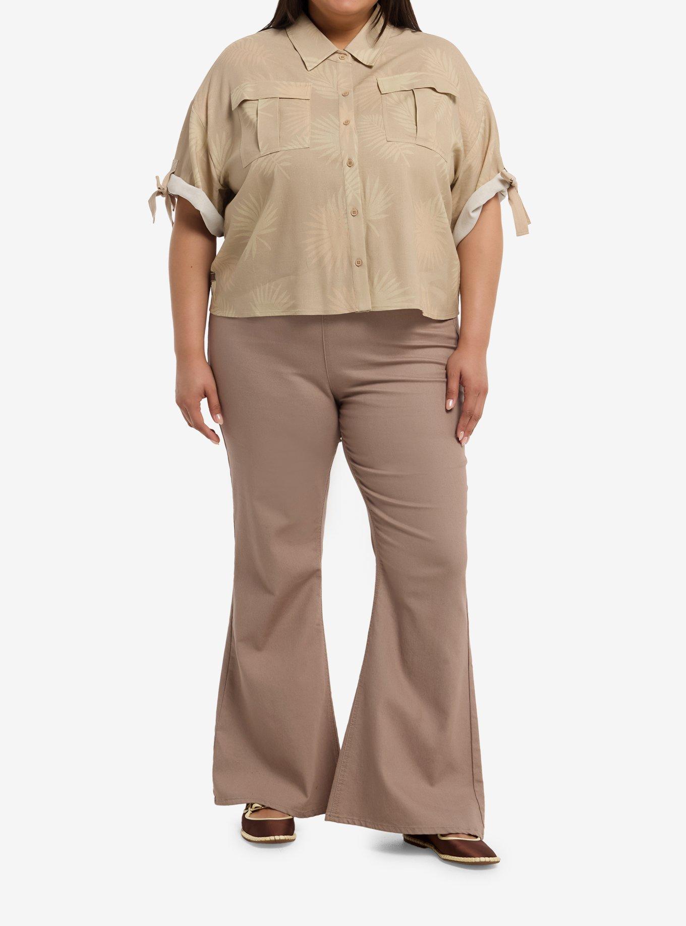 Her Universe Disney Jungle Cruise Cropped Plus Size Button-Up Top Her Universe Exclusive, MULTI, alternate - view 3