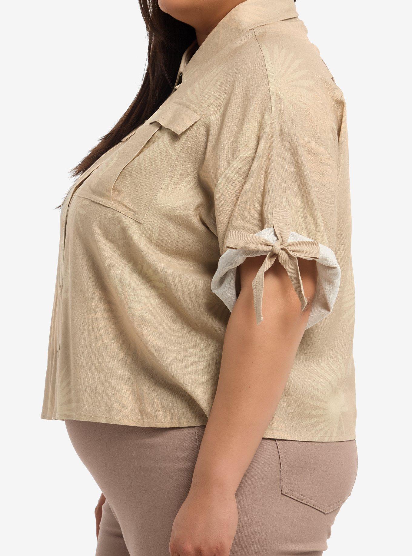 Her Universe Disney Jungle Cruise Cropped Plus Size Button-Up Top Her Universe Exclusive, MULTI, alternate - view 4