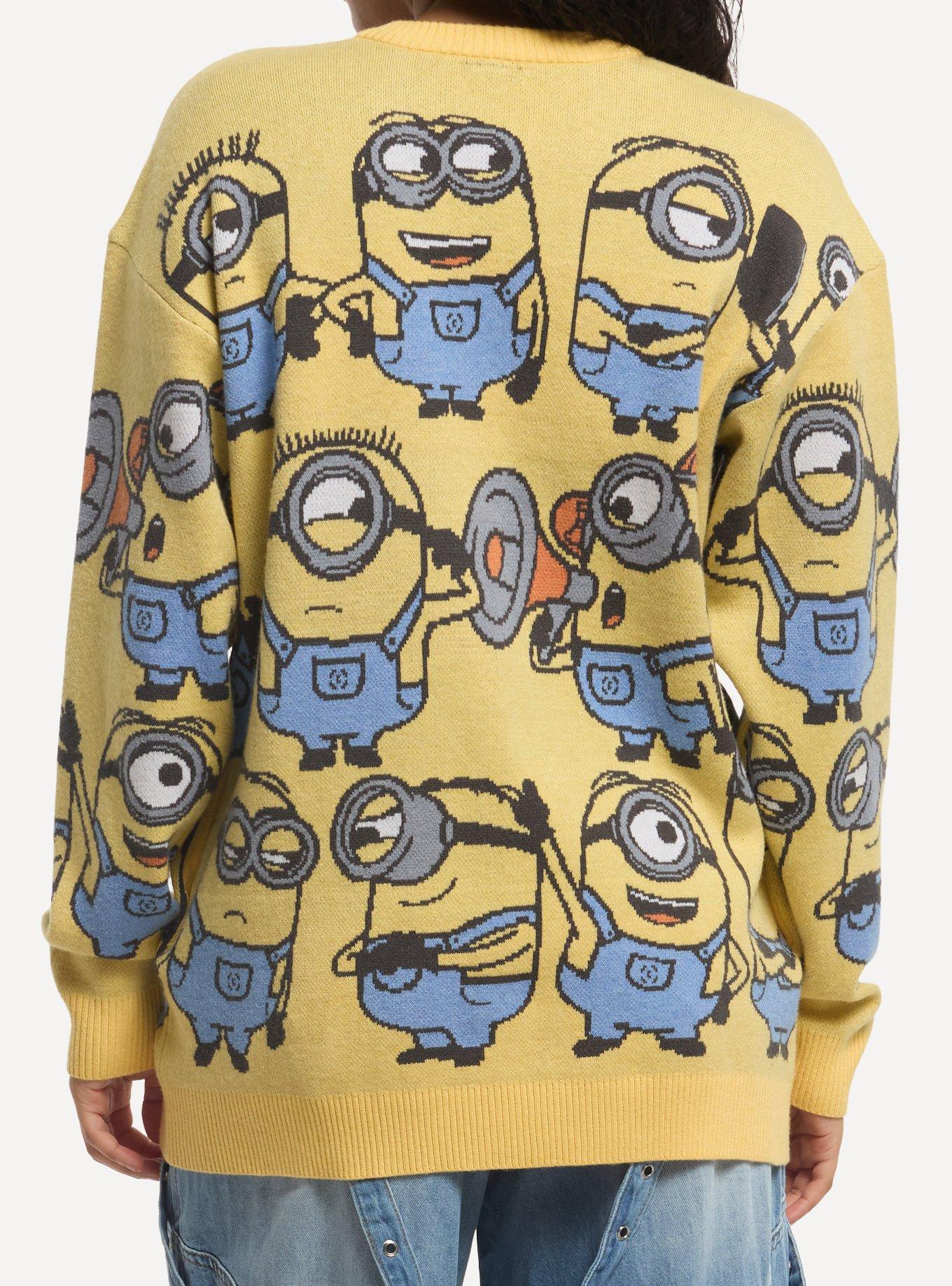 Minions Knit Girls Cardigan, BLUE, alternate - view 3