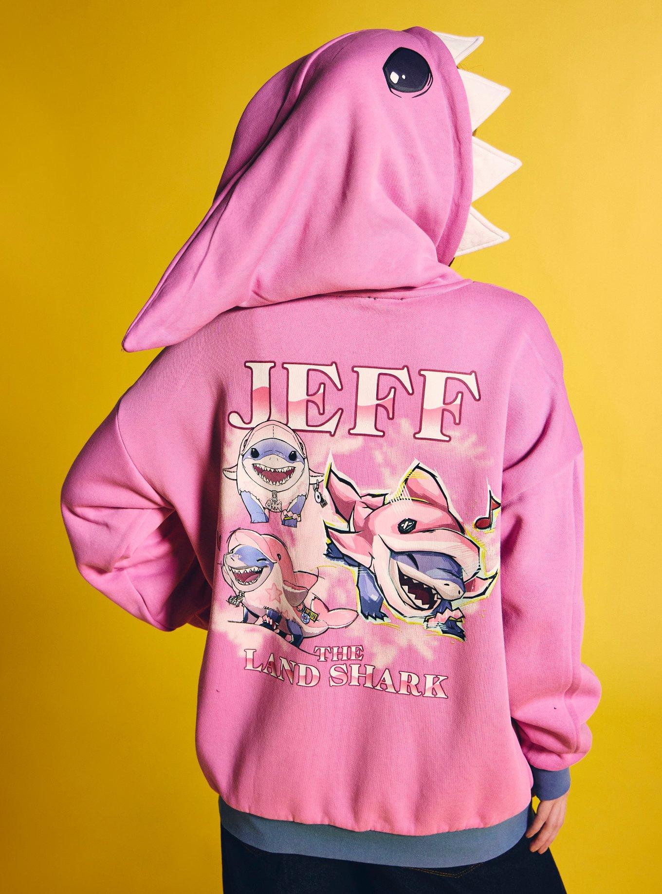 Her Universe Marvel Rivals Jeff The Land Shark Girls Reversible Hoodie, PINK, alternate - view 5