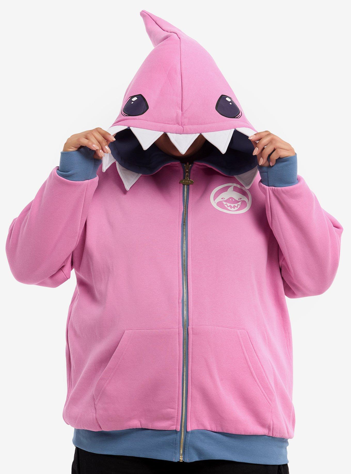 Marvel Rivals Jeff The Land Shark Girls Reversible Hoodie Plus Size, PINK, alternate - view 4