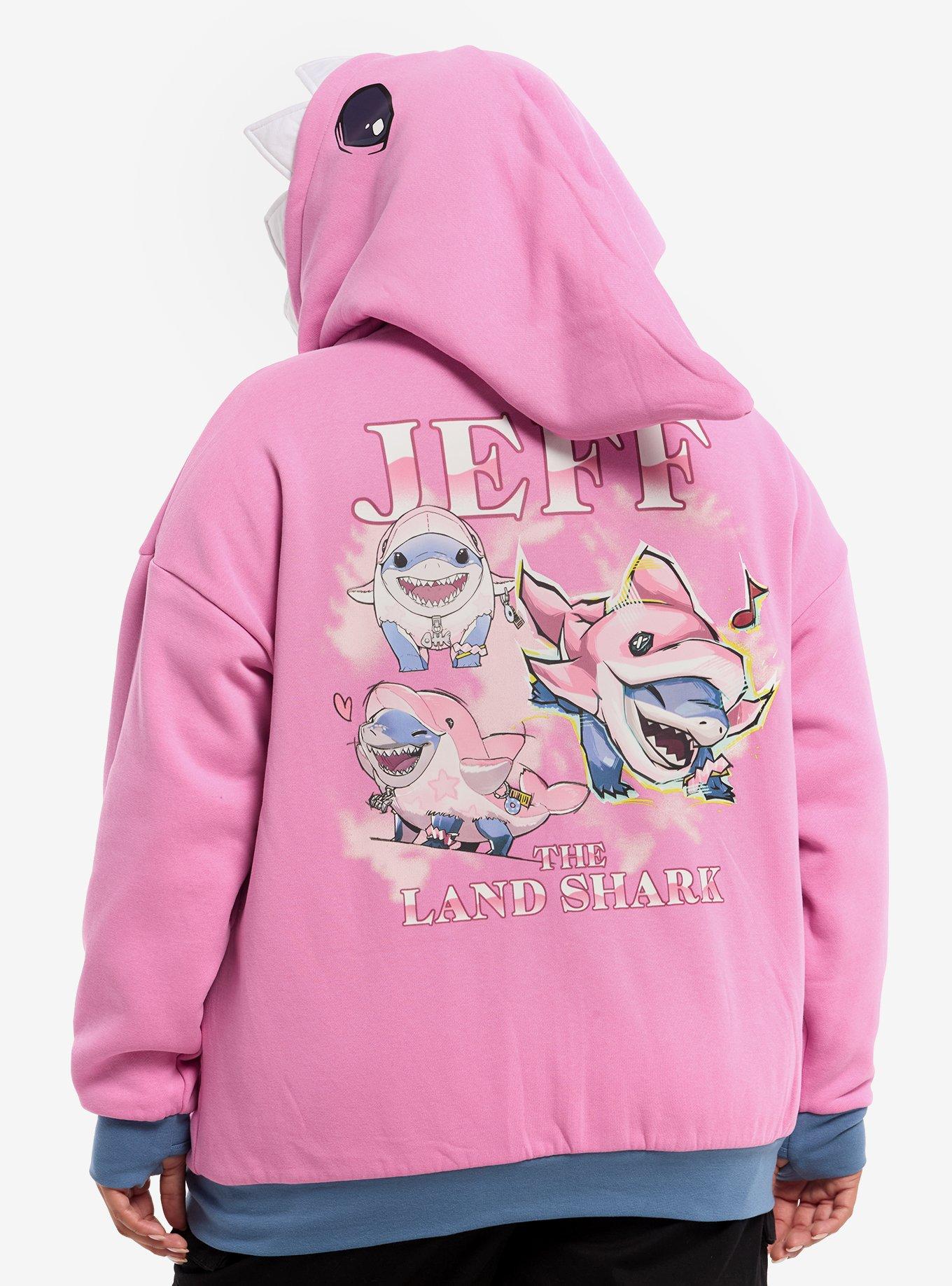 Marvel Rivals Jeff The Land Shark Girls Reversible Hoodie Plus Size, PINK, alternate - view 5