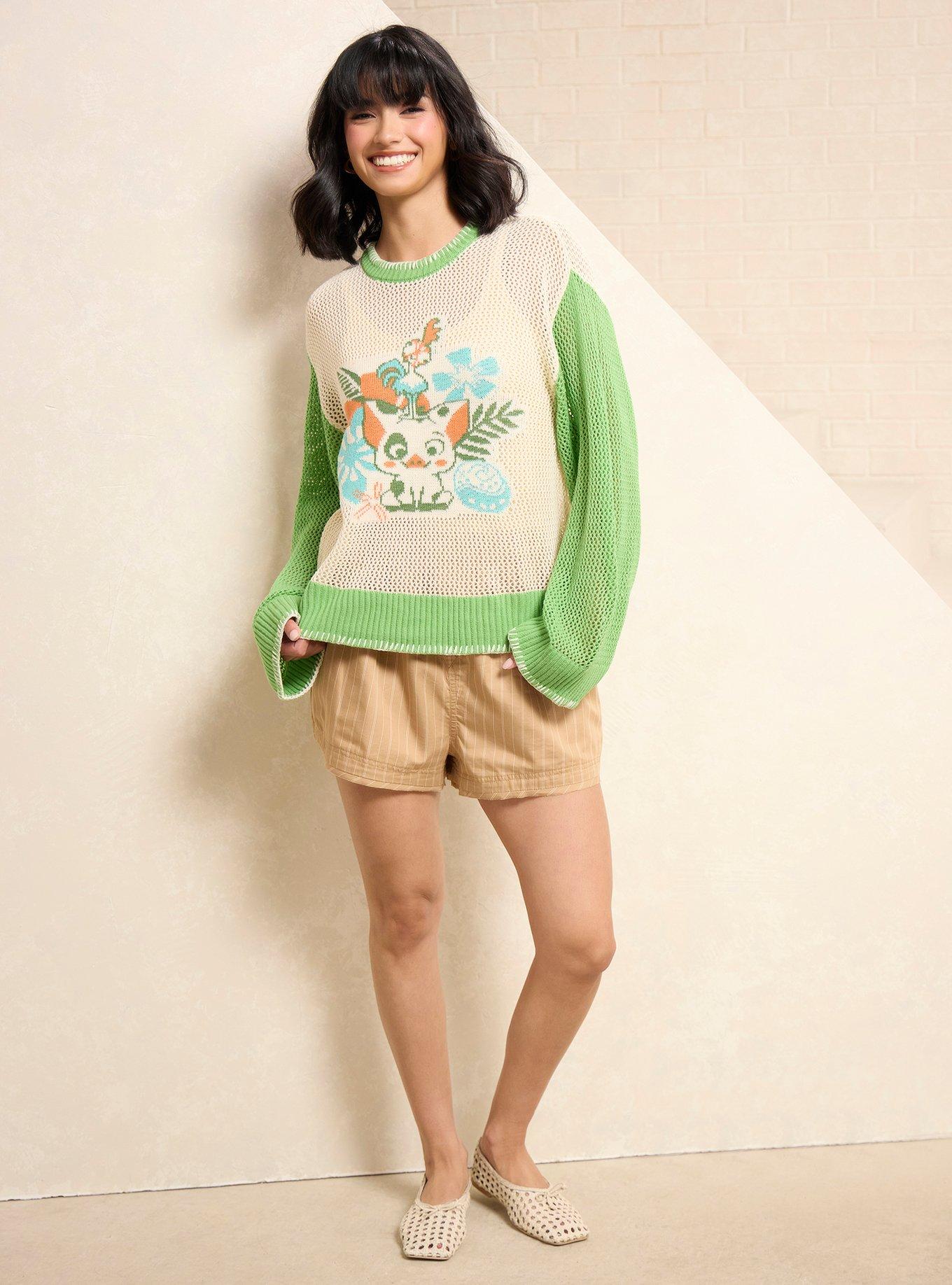 Disney Moana Pua & Hei Hei Open Knit Sweater, , hi-res