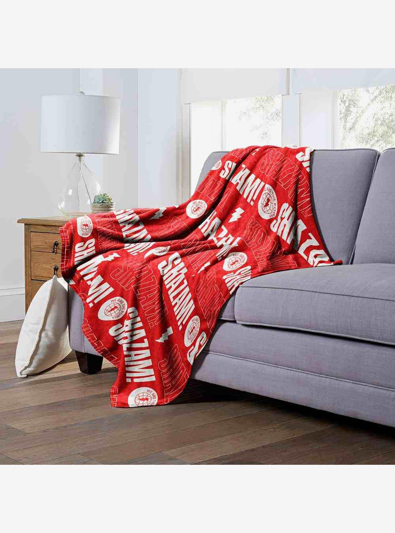DC Comics Shazam Shazam Pattern Silk Touch Throw Blanket, , alternate