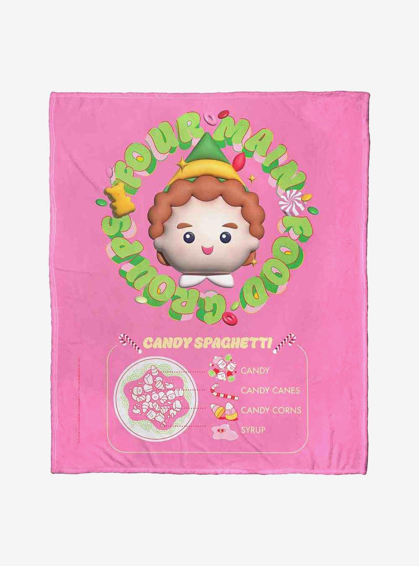Elf Four Food Groups Pink Silk Touch Throw Blanket, , hi-res