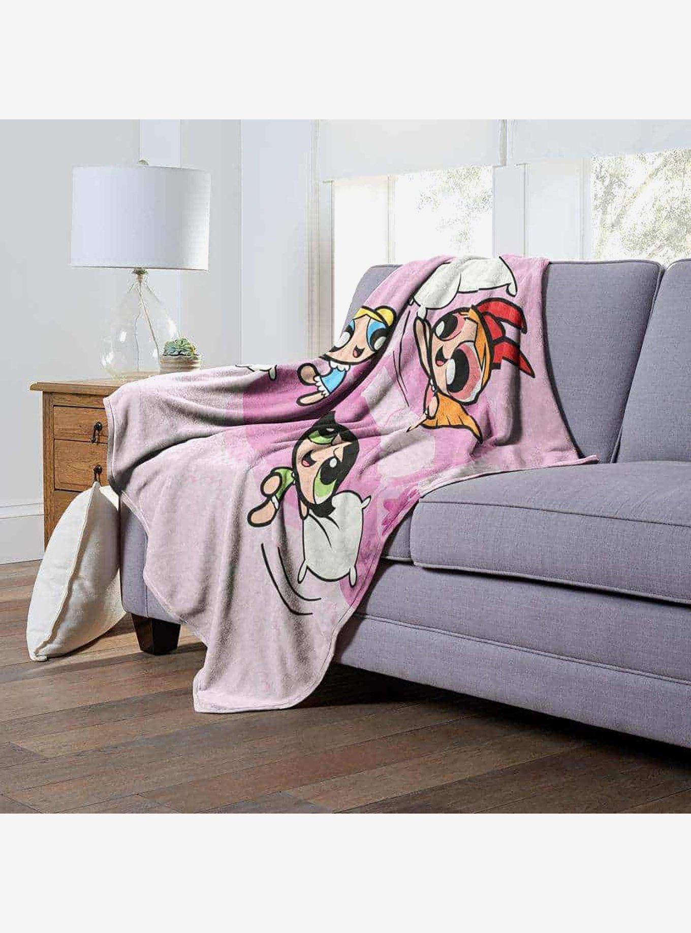 Powerpuff Girls Super Powered Pillowfight Silk Touch Throw Blanket, , alternate