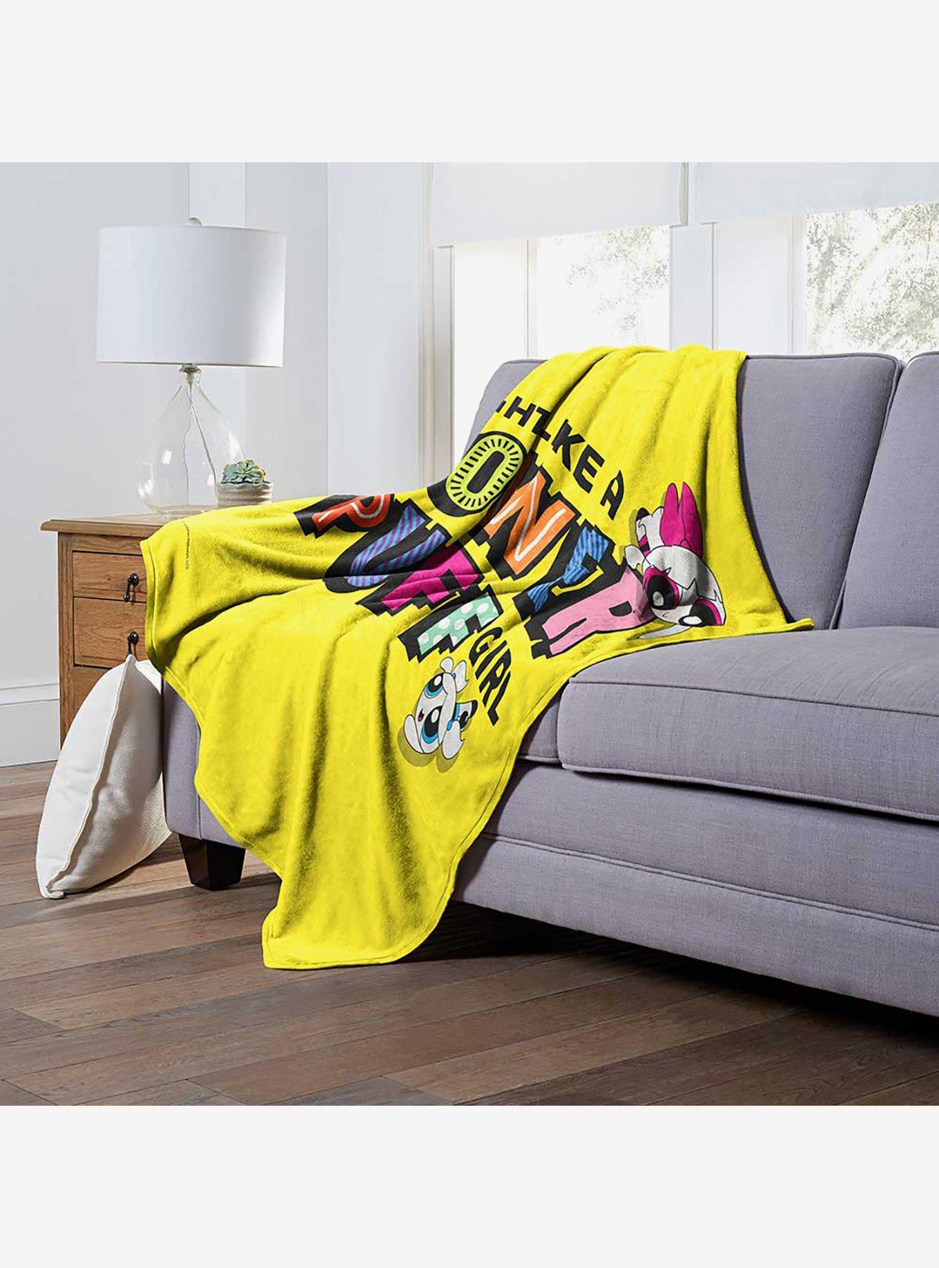 Powerpuff Girls Fight Like A Powerpuff Silk Touch Throw Blanket, , alternate