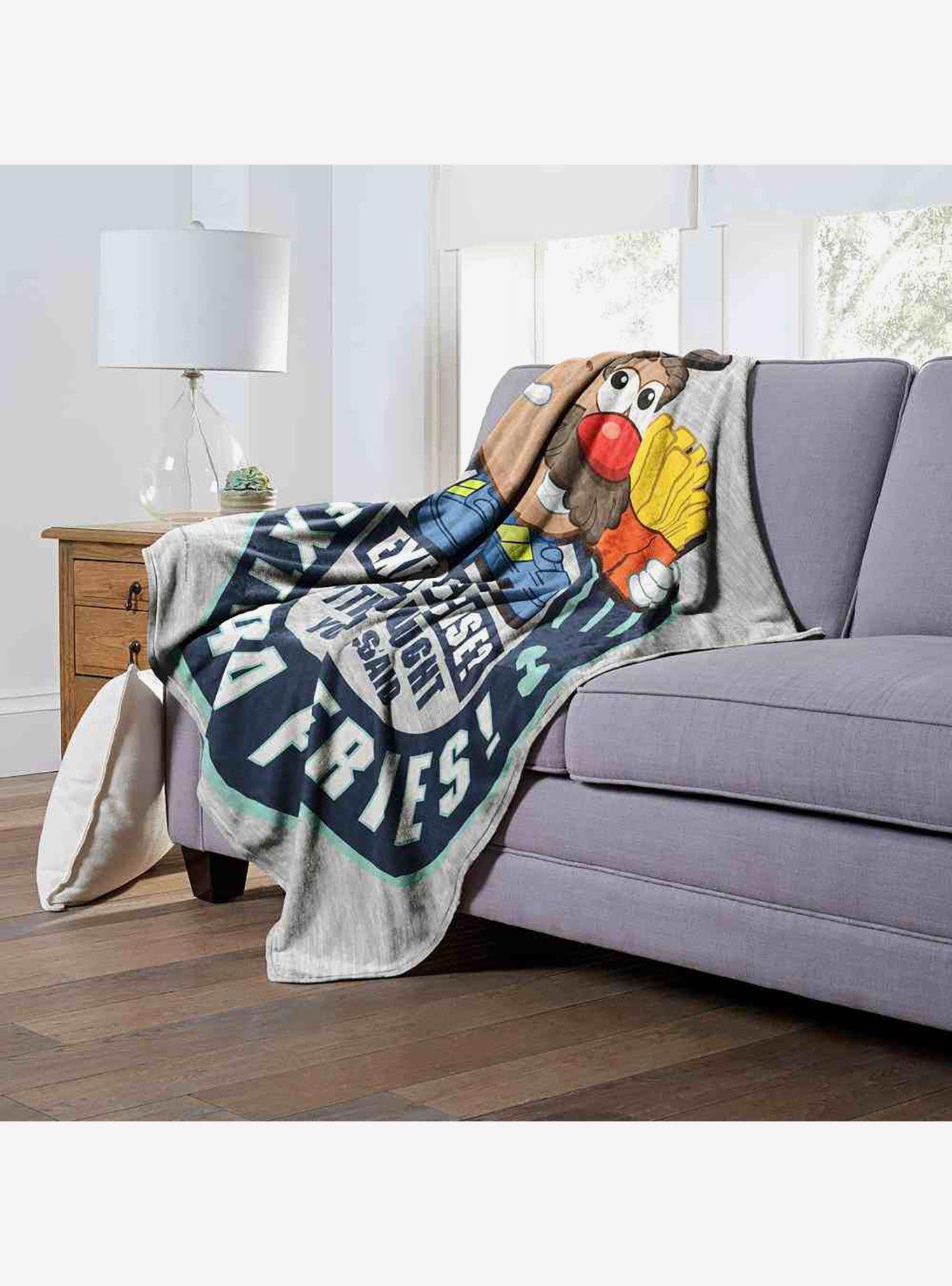 Mr. Potato Head Exercise Extra Fries Silk Touch Throw Blanket, , alternate