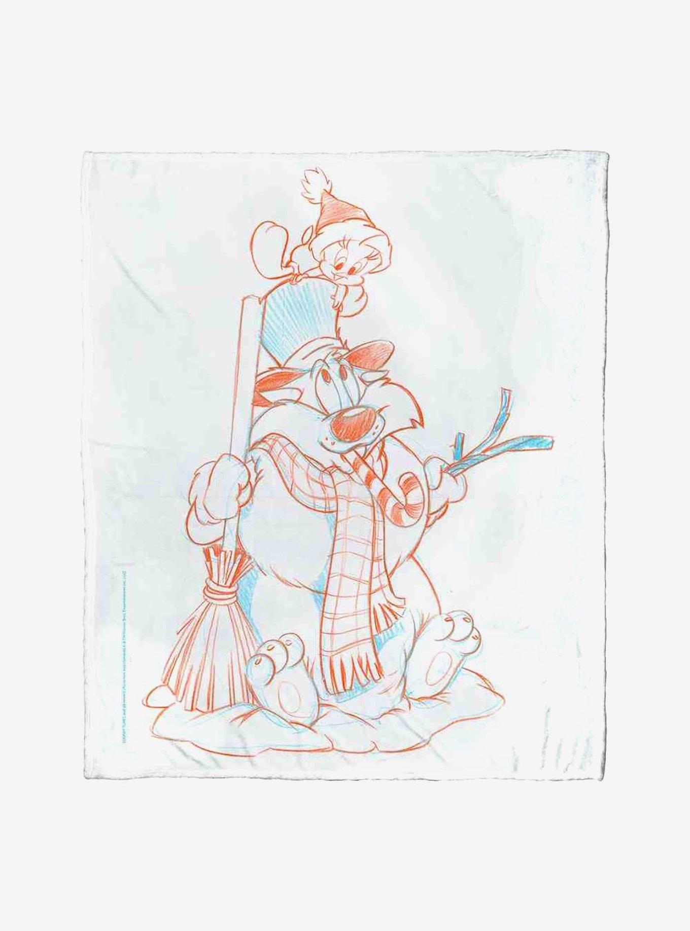 Looney Tunes Sylvester Snowman Silk Touch Throw Blanket, , hi-res