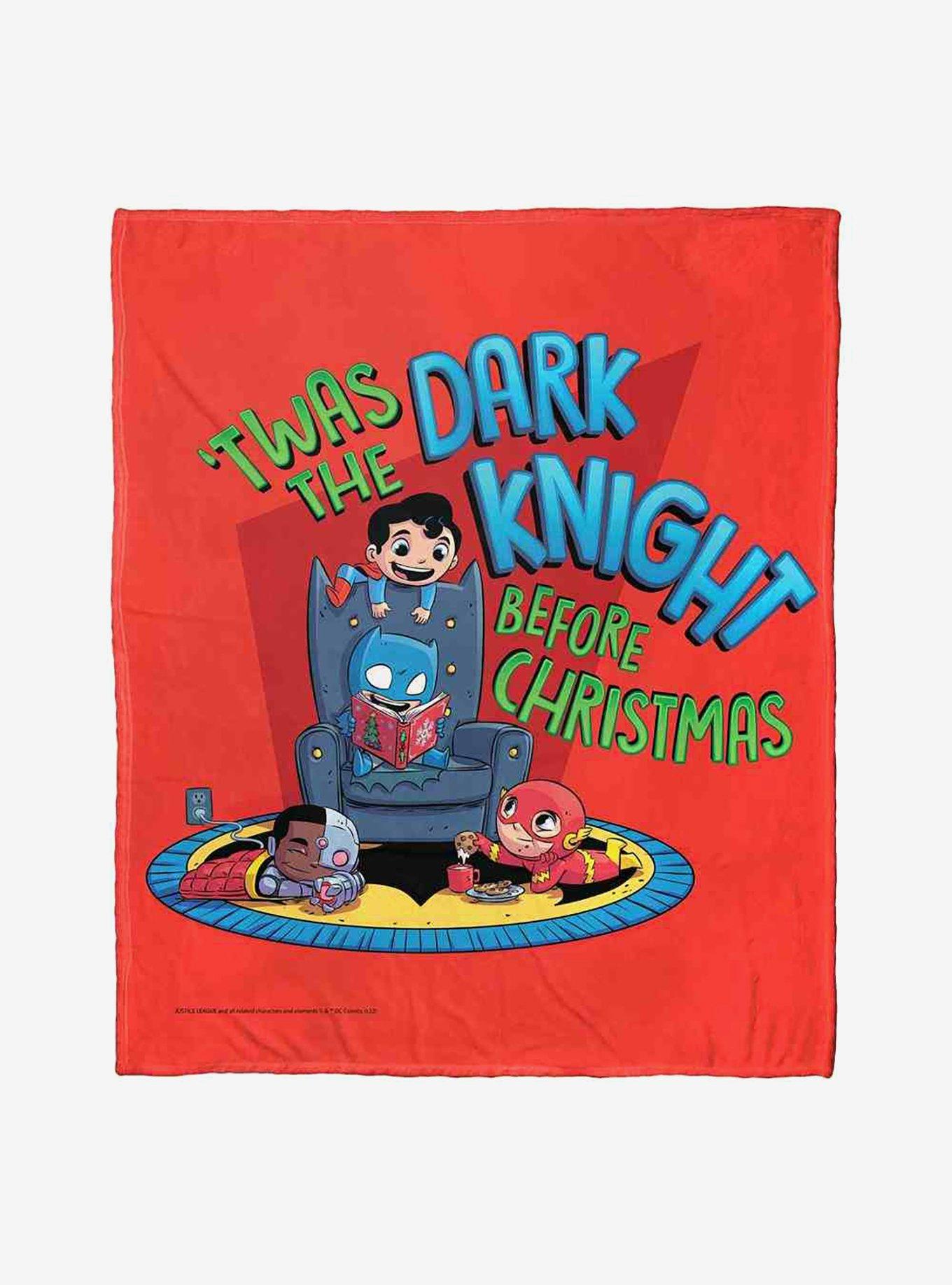 Justice League Dark Knight Before Christmas Silk Touch Throw Blanket, , hi-res