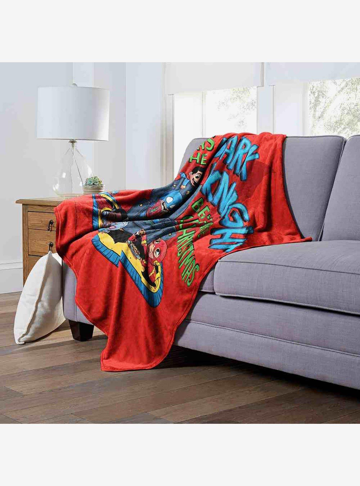 Justice League Dark Knight Before Christmas Silk Touch Throw Blanket, , alternate