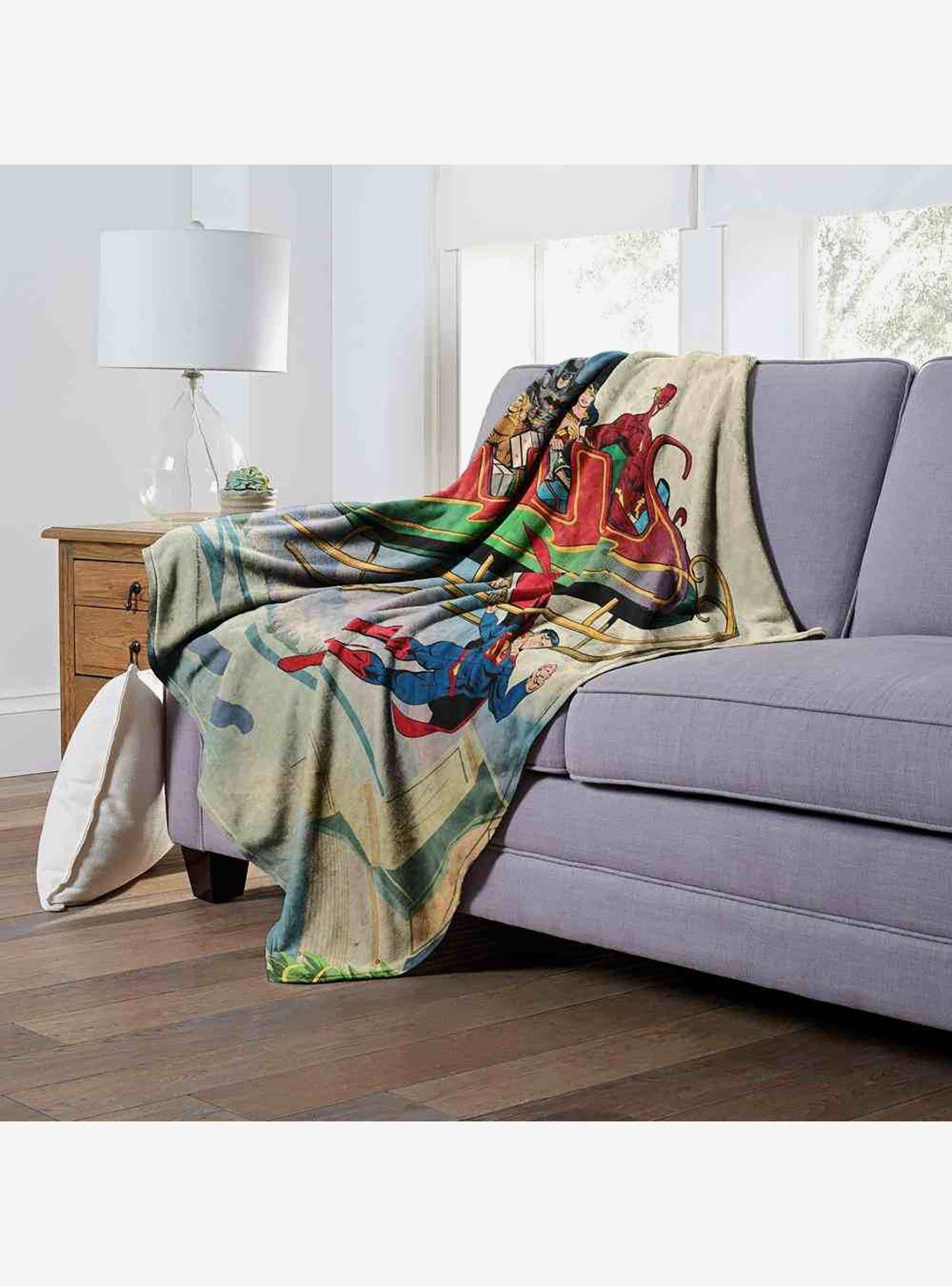 Justice League Super Sleigh Silk Touch Throw Blanket, , alternate
