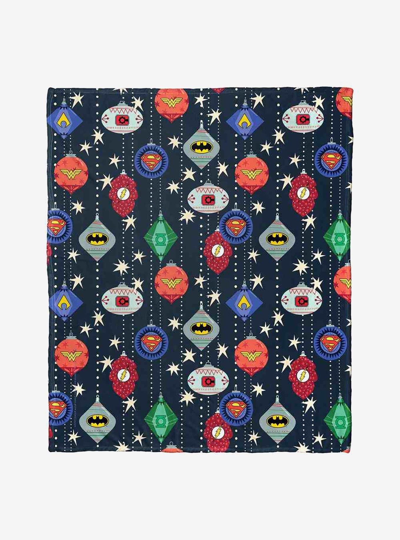 Justice League Hero Ornaments Silk Touch Throw Blanket, , hi-res