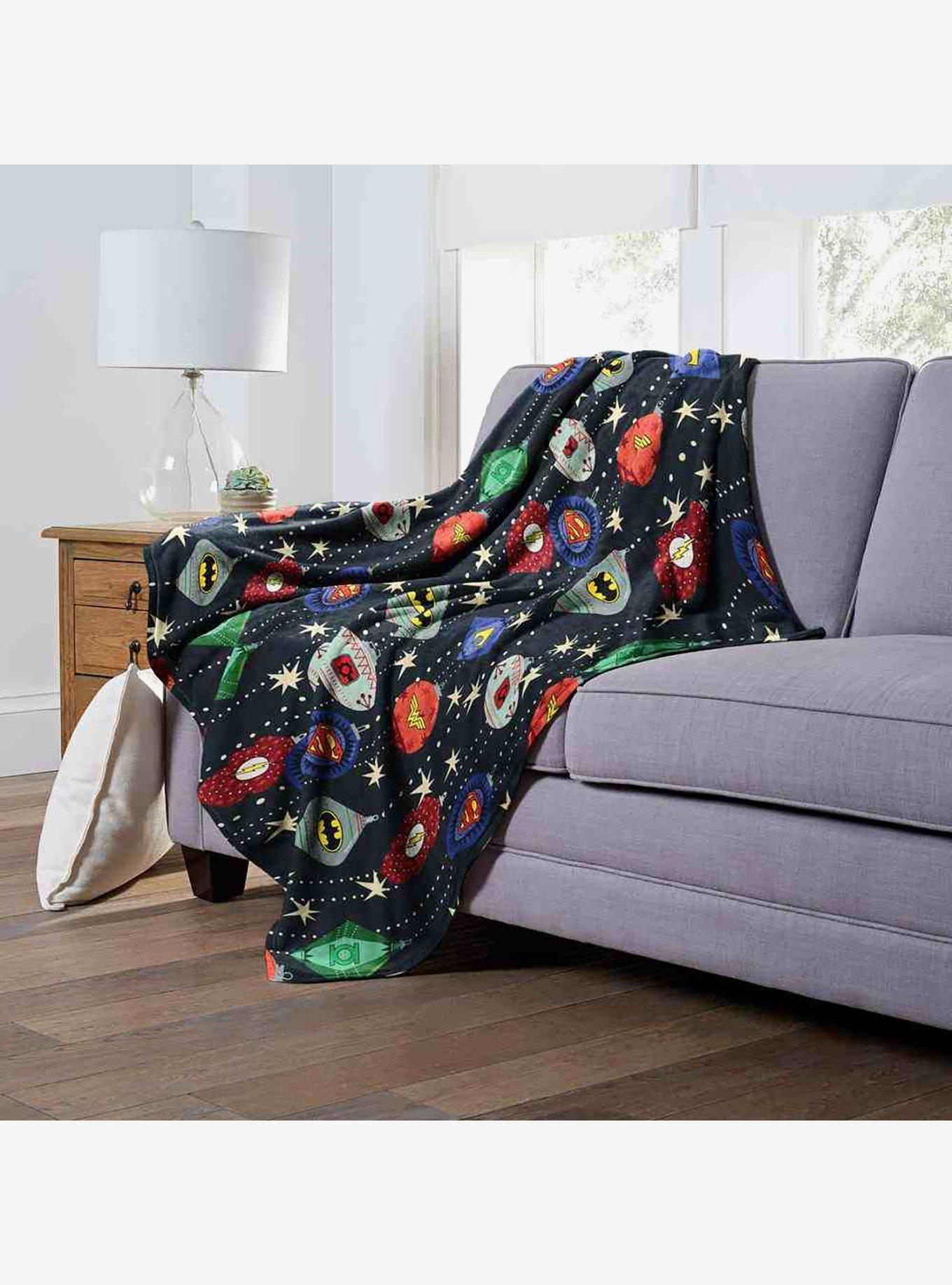 Justice League Hero Ornaments Silk Touch Throw Blanket, , alternate