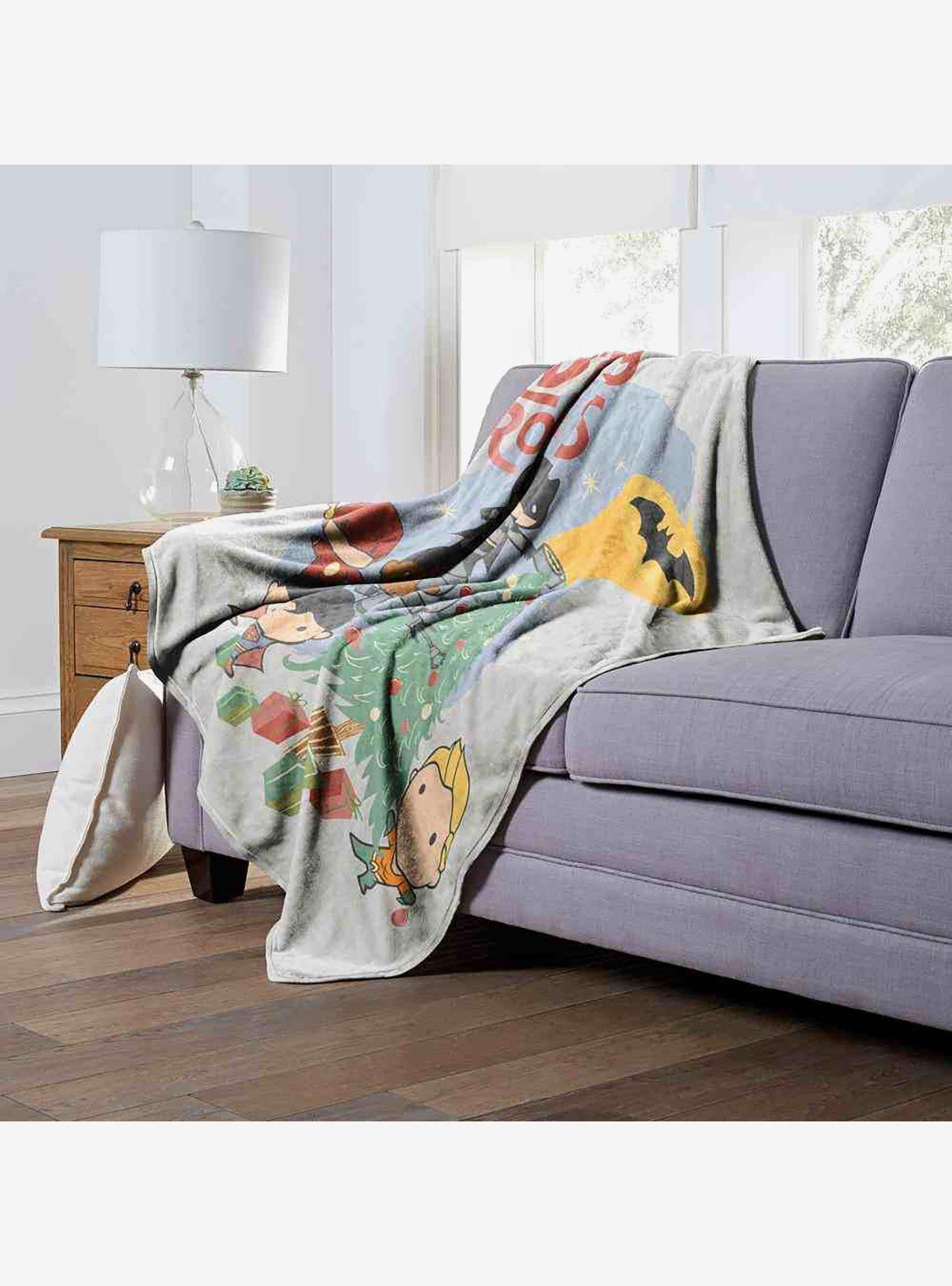 Justice League Holiday Heroes Silk Touch Throw Blanket, , alternate