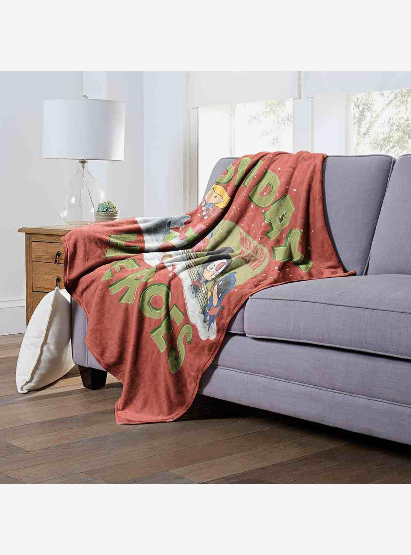 Justice League Loading Up Gifts Silk Touch Throw Blanket, , alternate