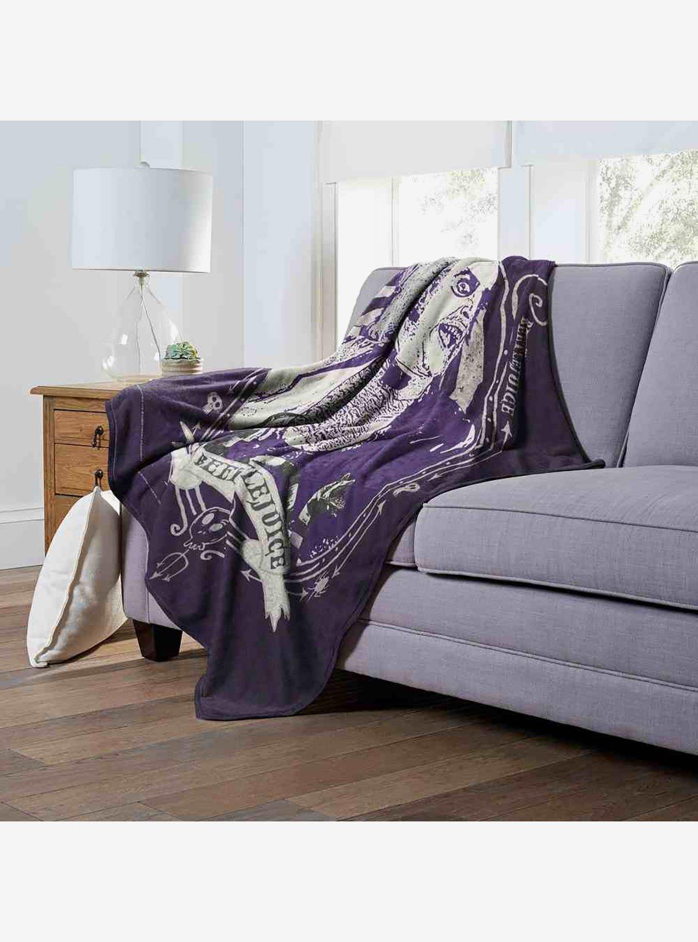 Beetlejuice Purple Beetle Silk Touch Throw Blanket, , alternate