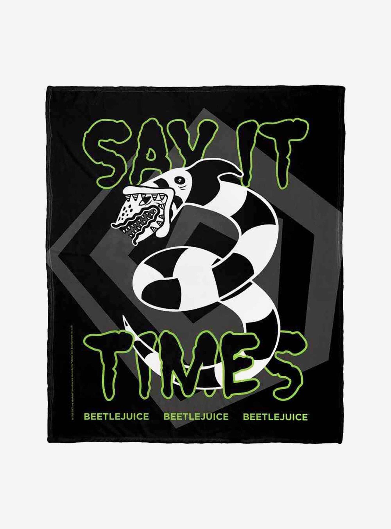 Beetlejuice Say It Three Times Silk Touch Throw Blanket, , hi-res