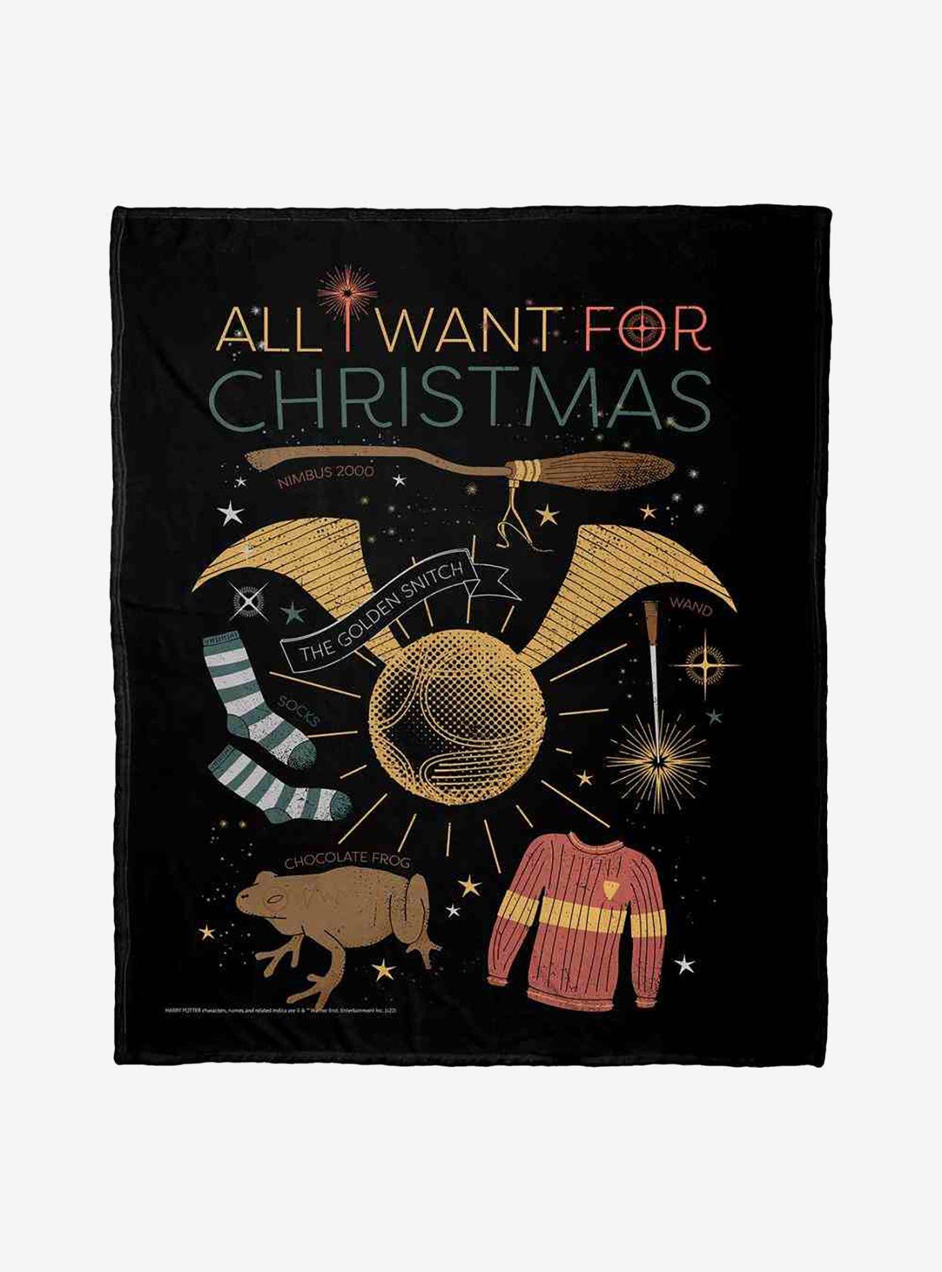 Harry Potter All I Want For Christmas Silk Touch Throw Blanket, , hi-res