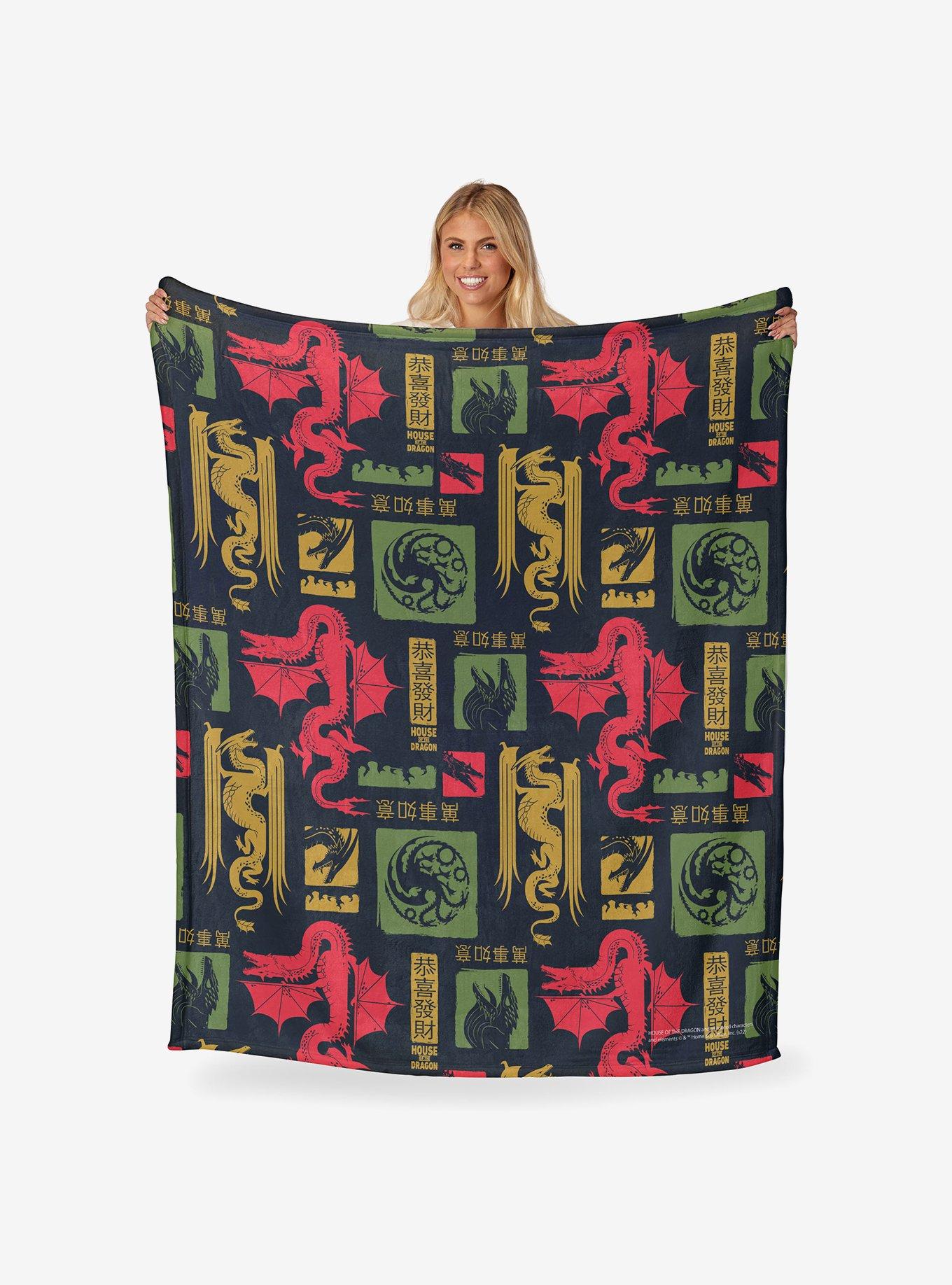 Game Of Thrones Year of the Dragon Dragon Pattern Silk Touch Throw Blanket, , hi-res